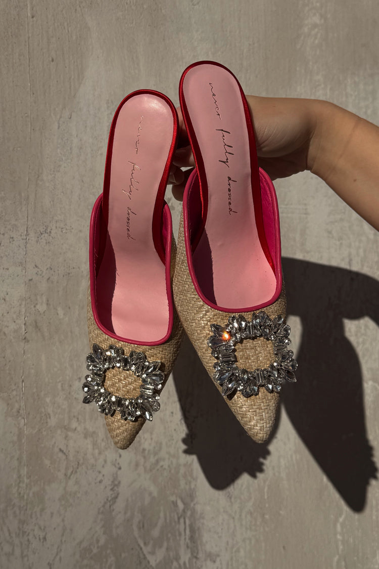 Raffia Buckle City Mules、mySite、solidvoid