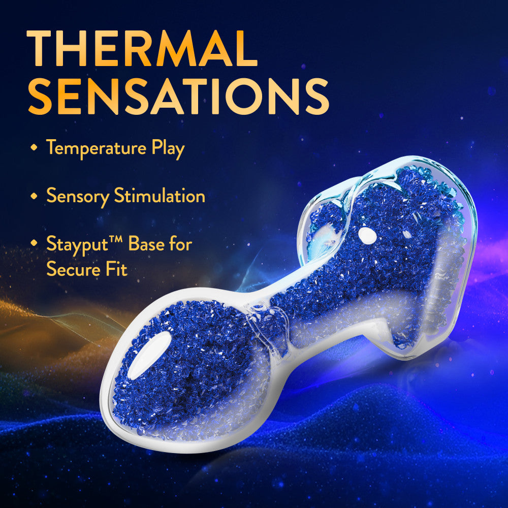 Oh My Gem | Prestige Glass Anal Plug With Sapphire Heart-Shaped Base – Body-Safe Borosilicate Glass With Tapered Tip – In Blue、mySite、bottomscart
