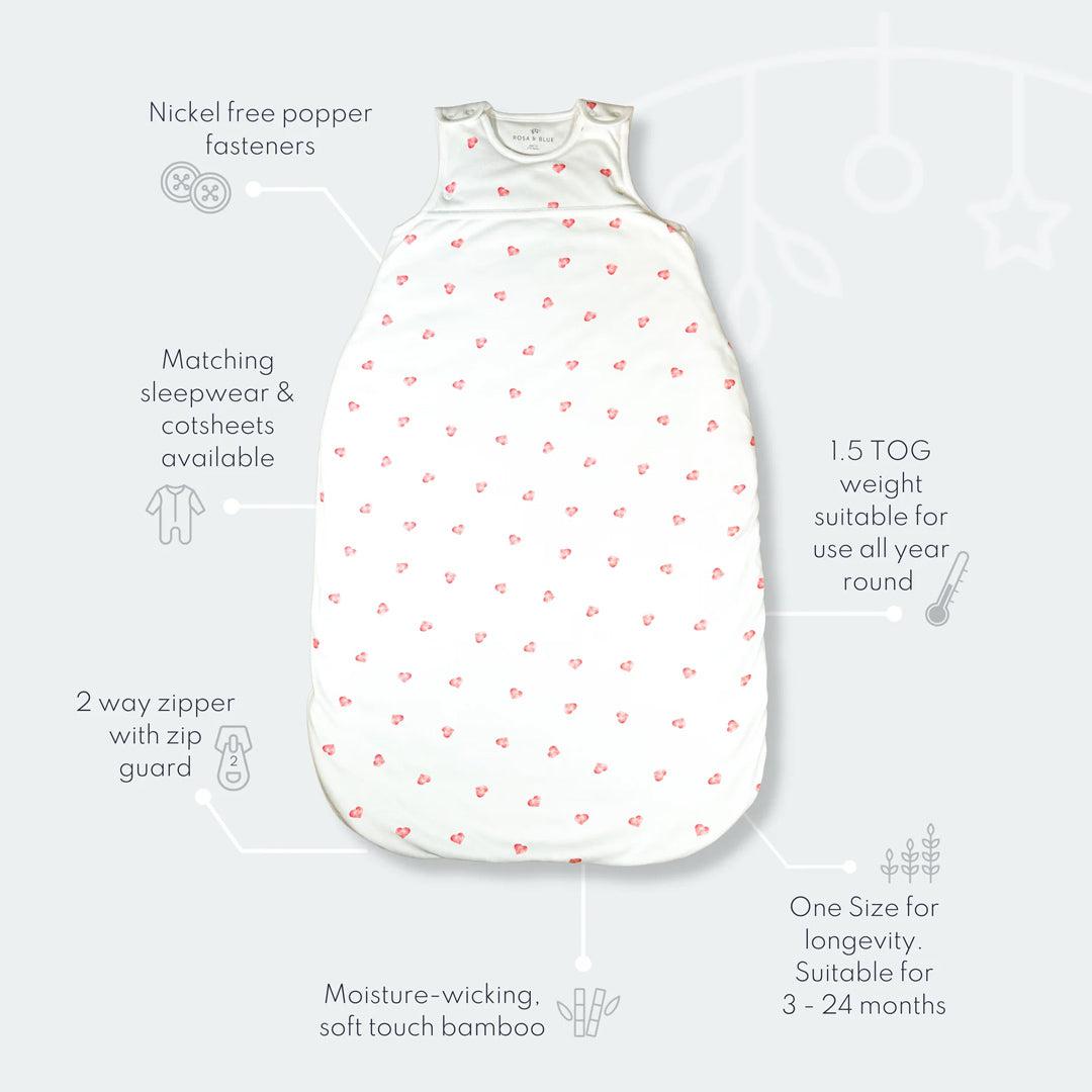 Rosa & Blue Sleeping Bag - 2.5 Tog - Heart、mySite、merchandisen