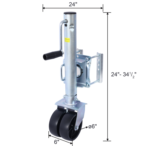 Trailer Jack, Boat Trailer Jack 34.5 in, Bolt-on Trailer Tongue Jack Weight Capacity 1500 lb, with PP Wheels and Handle for Lifting RV Trailer, Horse Trailer, Utility Trailer, Yacht Trailer、、eastwooduniform