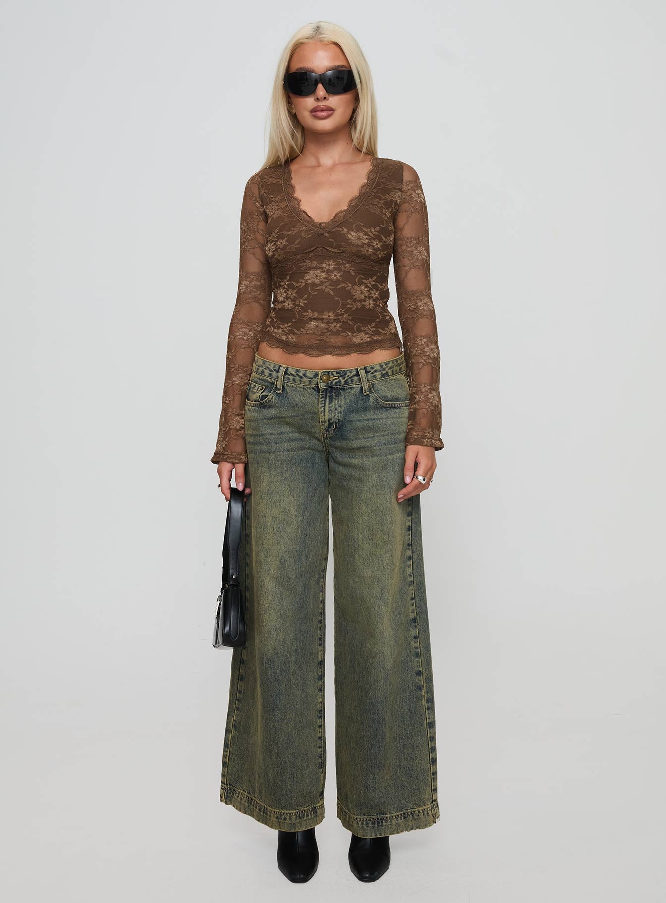 Pitter Long Sleeve Top Brown、mySite、solidvoid