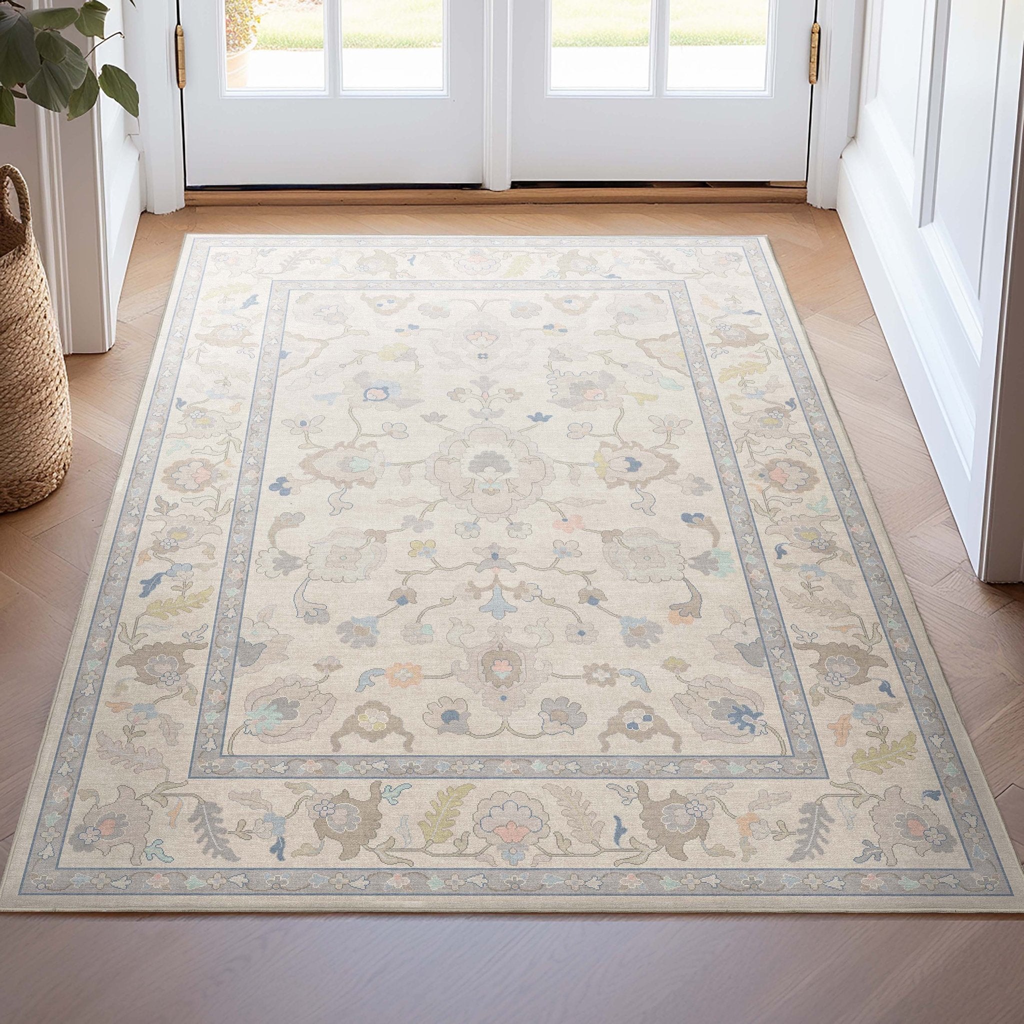 Konya Updated Traditional Oriental Pastel Rug for Living Room Bedroom Dining Room ,Easy Clean、mySite、gigharbornorthrealestate