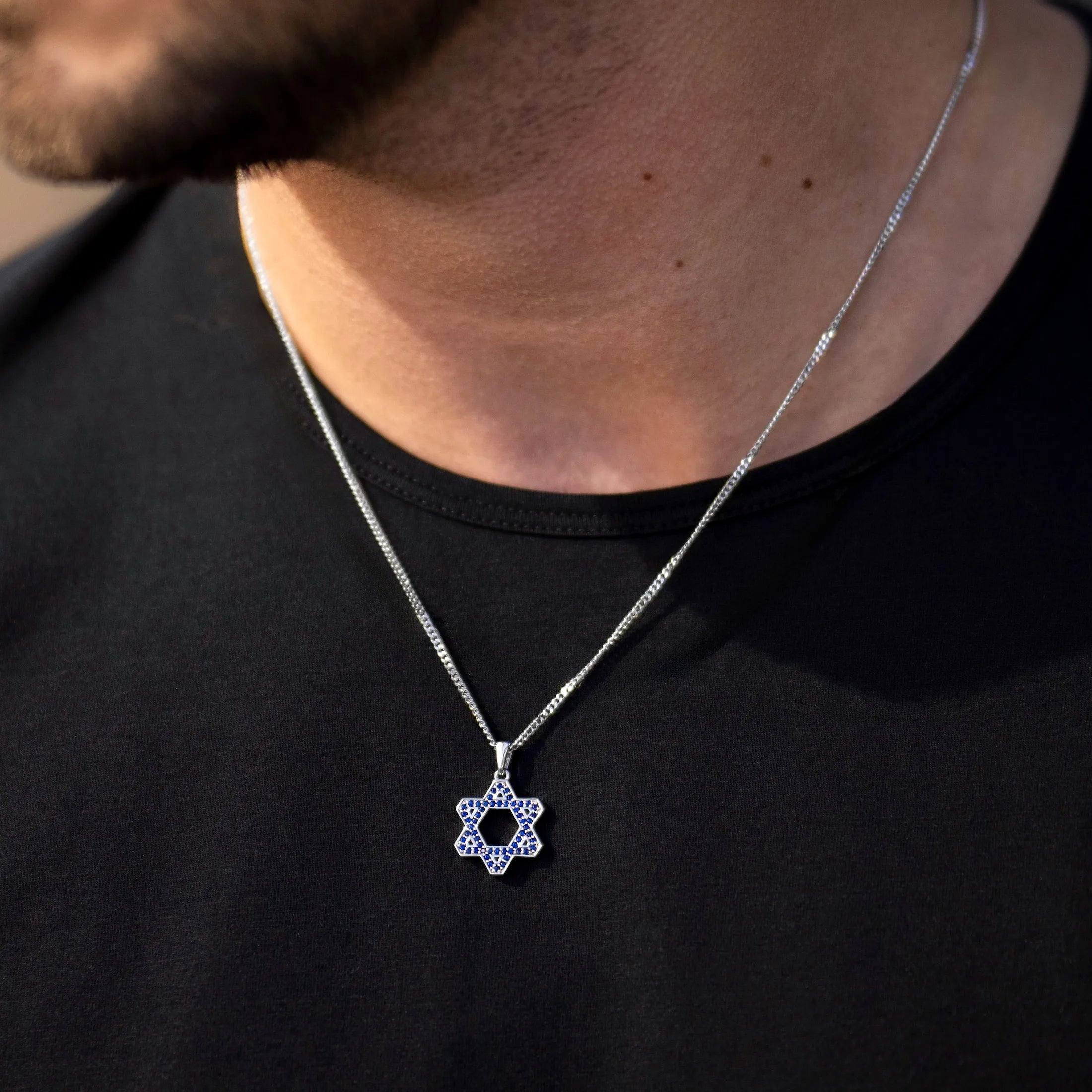  Star Of David Pendant - Sapphire