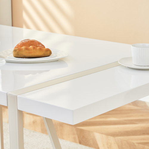 Rustic Industrial Rectangular Wood Dining Table For 4-6 Person, With 1.5" Thick Engineered Wood color Tabletop and Black Metal Legs,Desk For Kitchen Dining Living Room, 55.1" x 31.4"x 29.9"1529W115172、、casual