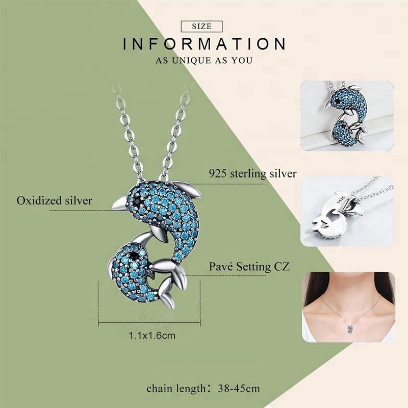 Dolphin Necklaces (4 Styles) in 925 Silver with Blue Cubic Zirconia、mySite、g9winljtr