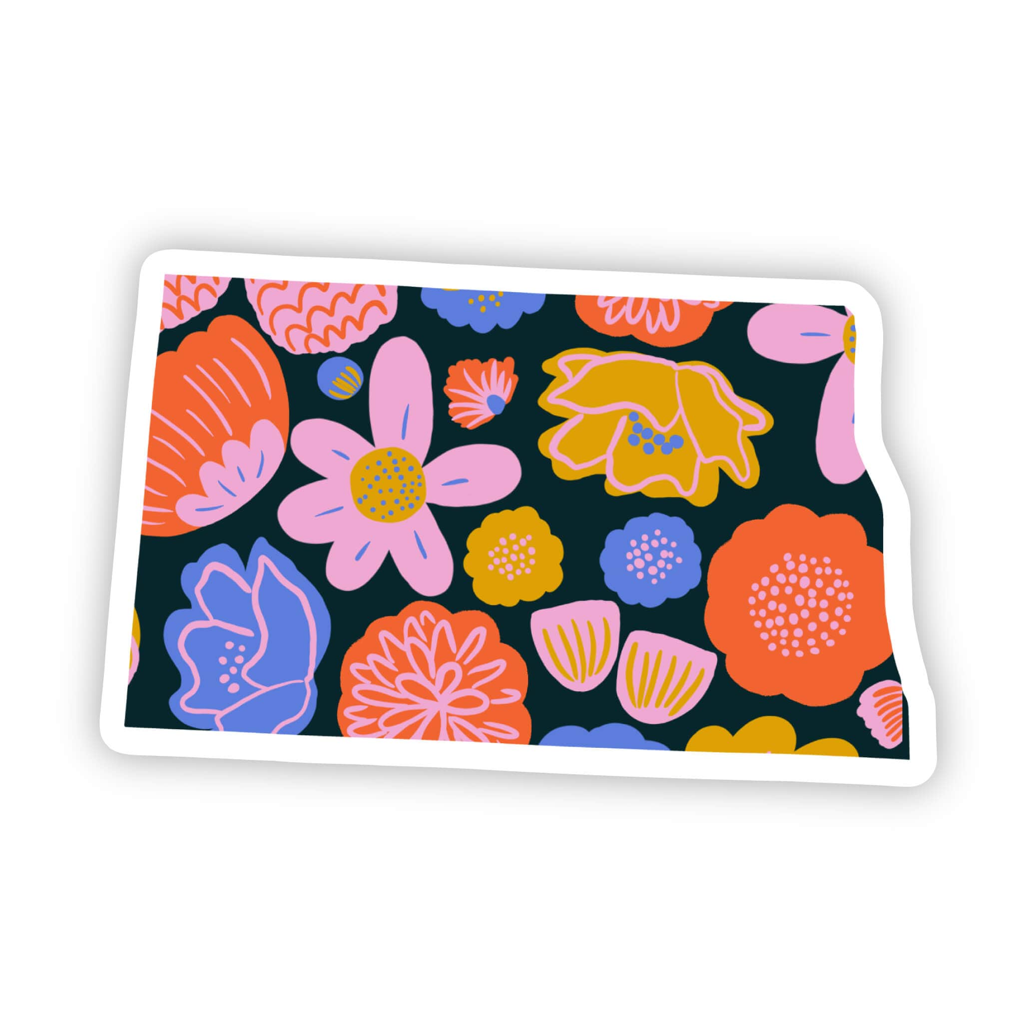  North Dakota Sticker - Colorful Flower、mySite、elrpsem3k