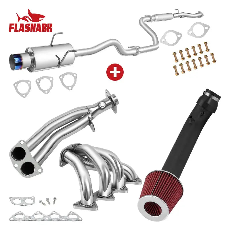 1994-2001 Acura Integra RS/LS Exhaust Header Catback Exhaust Air Intake Kit All-In-One Kit、mySite、nflplayoffbracketp