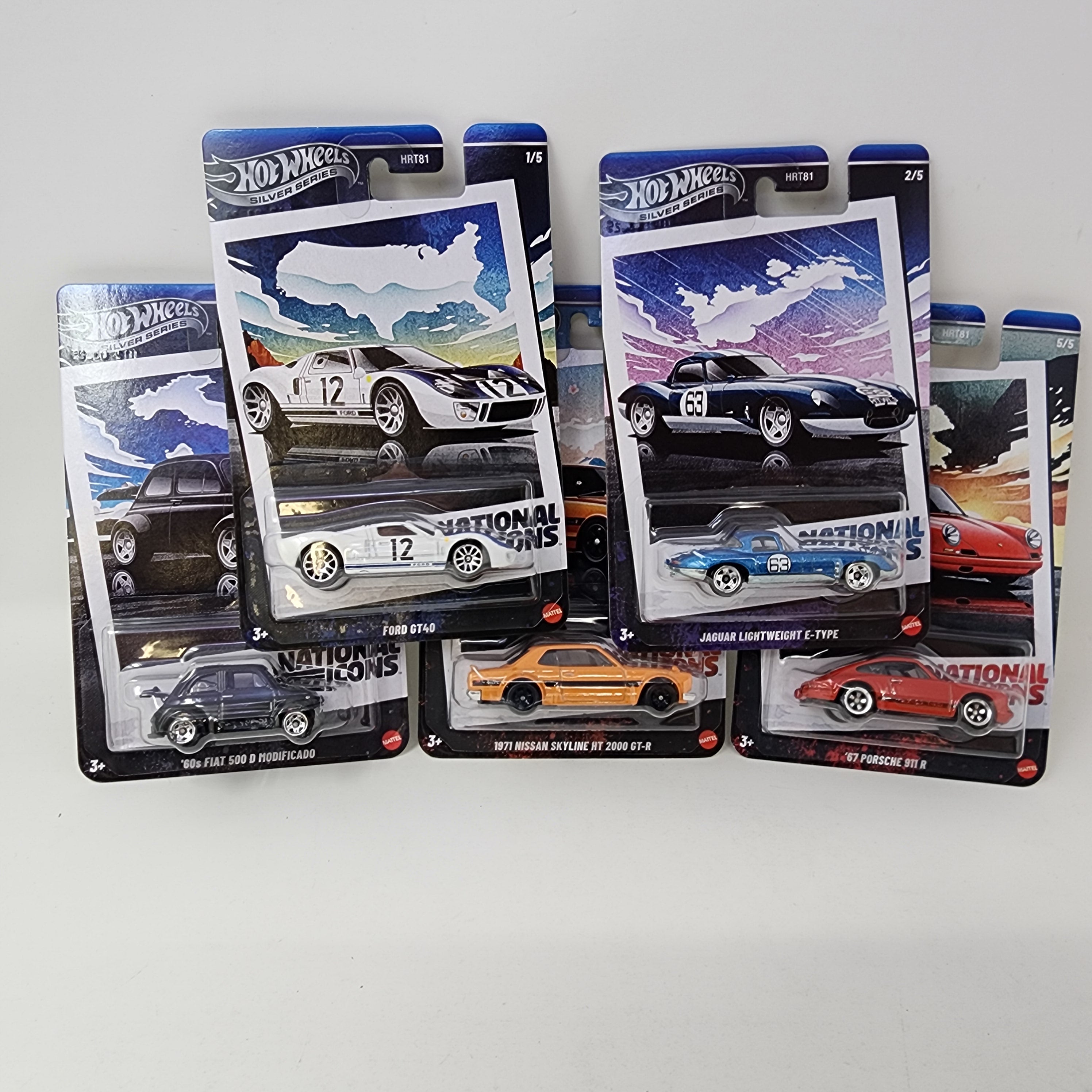 New! 5 Car Set * 2025 Hot Wheels National Icons Silver Series、mySite、hgirdovlk