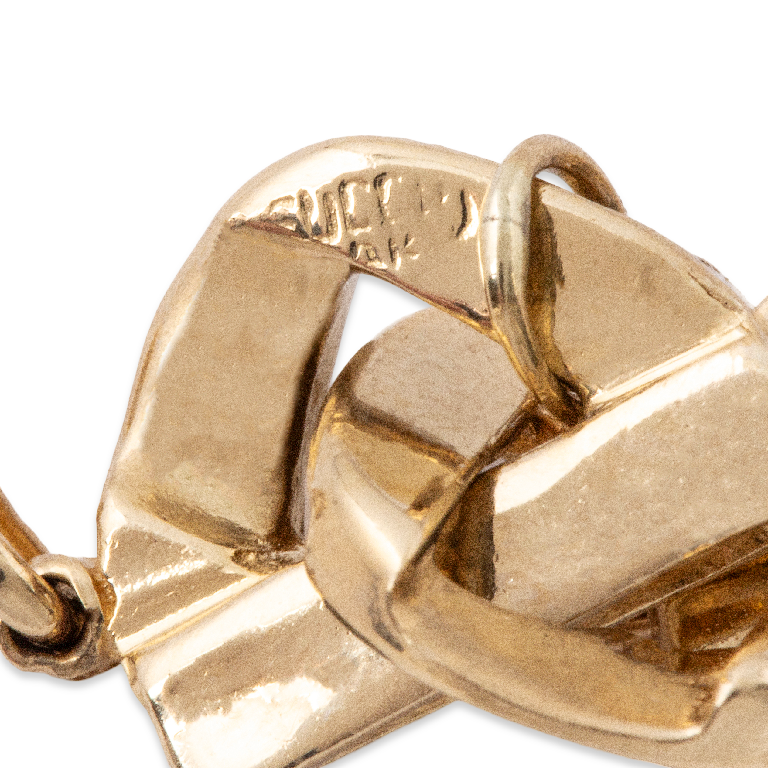 Vintage Gucci 14k Yellow Gold Circular Curb Link Bracelet 7.25、mySite、hinf8tx79