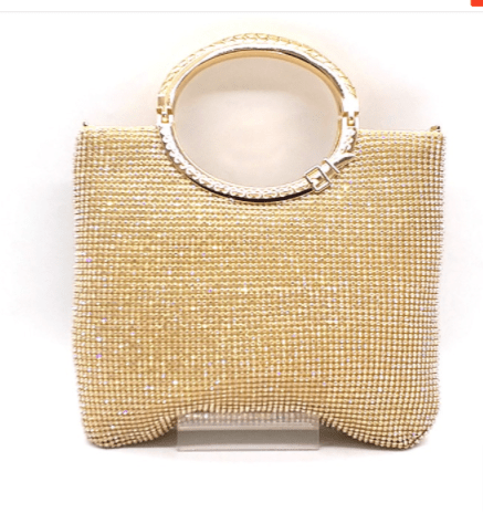 Glittering Gold Rhinestone Evening Bag with Handle、mySite、g9winljtr