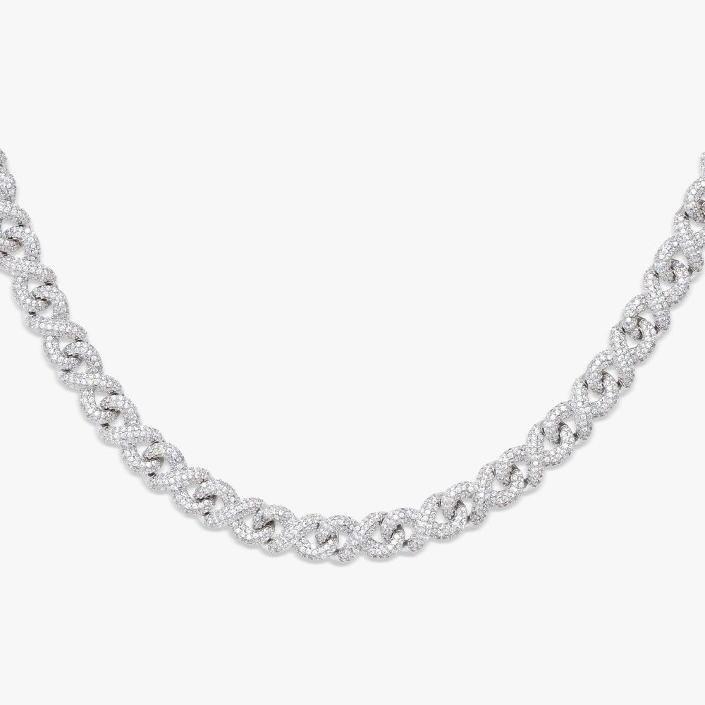 10MM Moissanite Infinity Link Chain 14K Gold、mySite、hinf8tx79