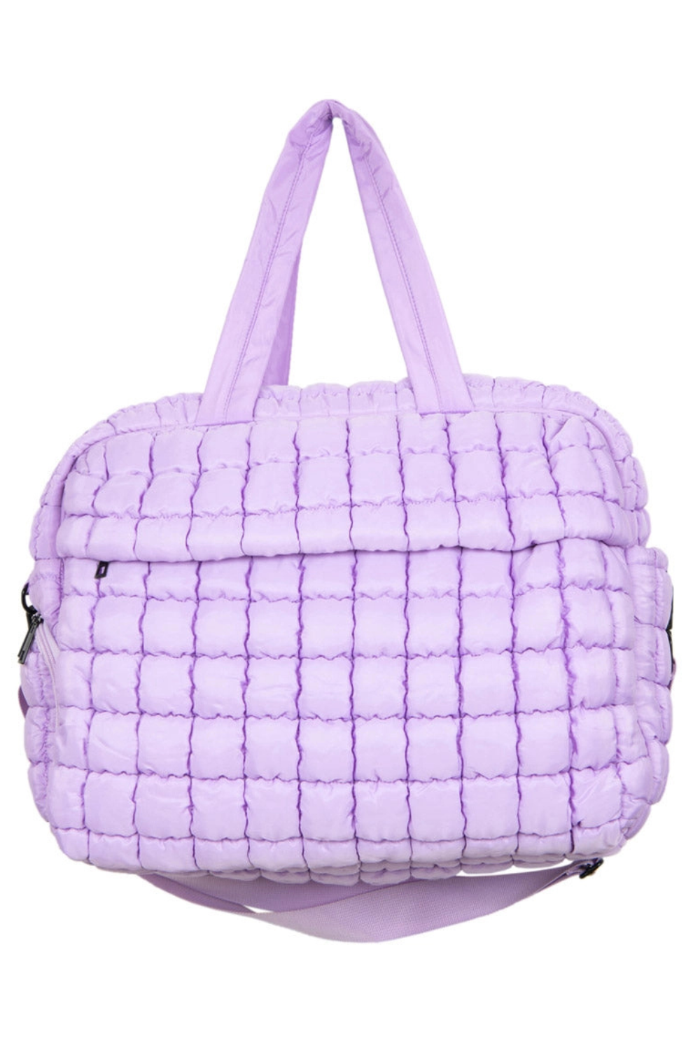 Purple Quilted Weekender Bag、mySite、hinf8tx79