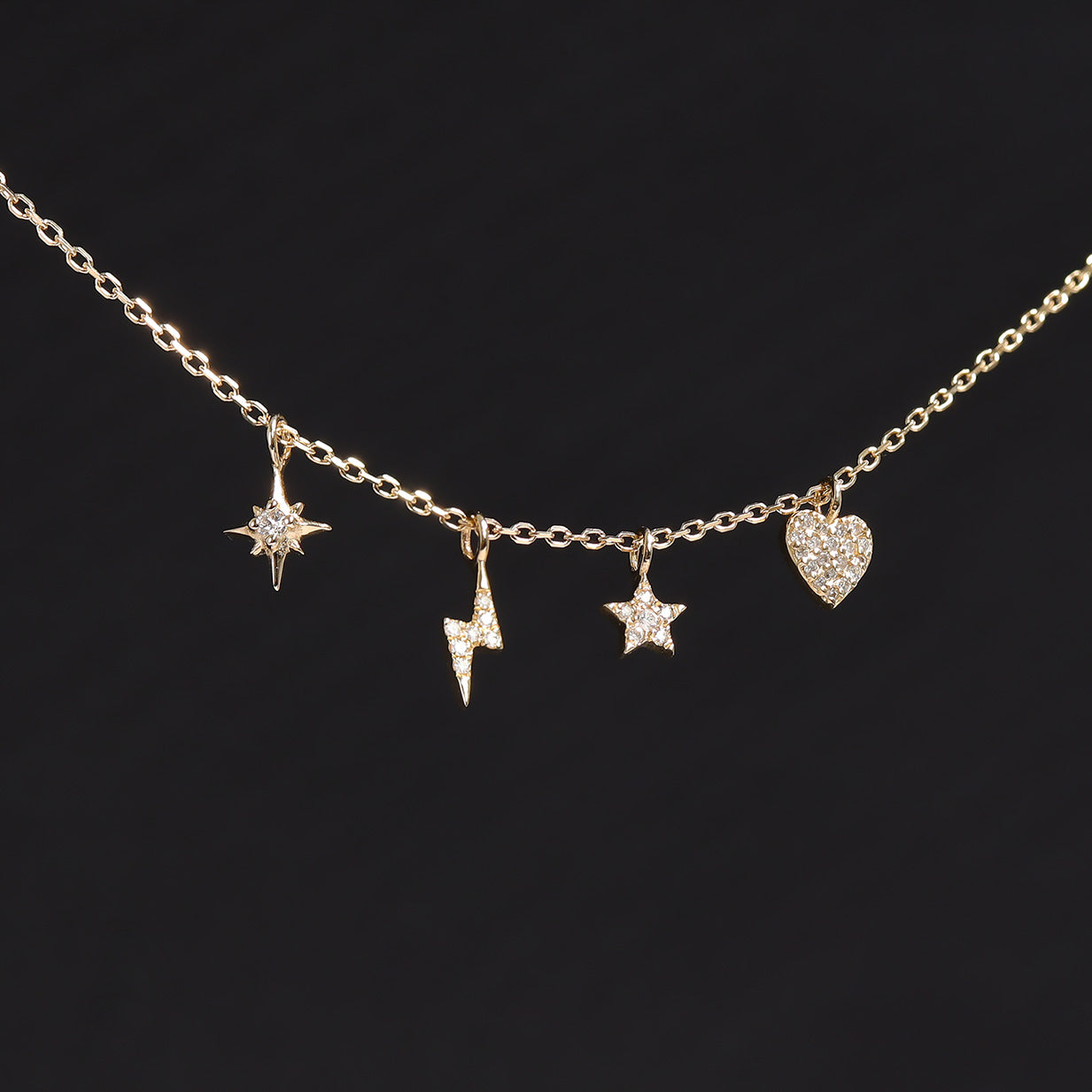 Permanent Jewelry 14K Solid Gold Diamond Star Charm / PMJ1013、mySite、dreamappss