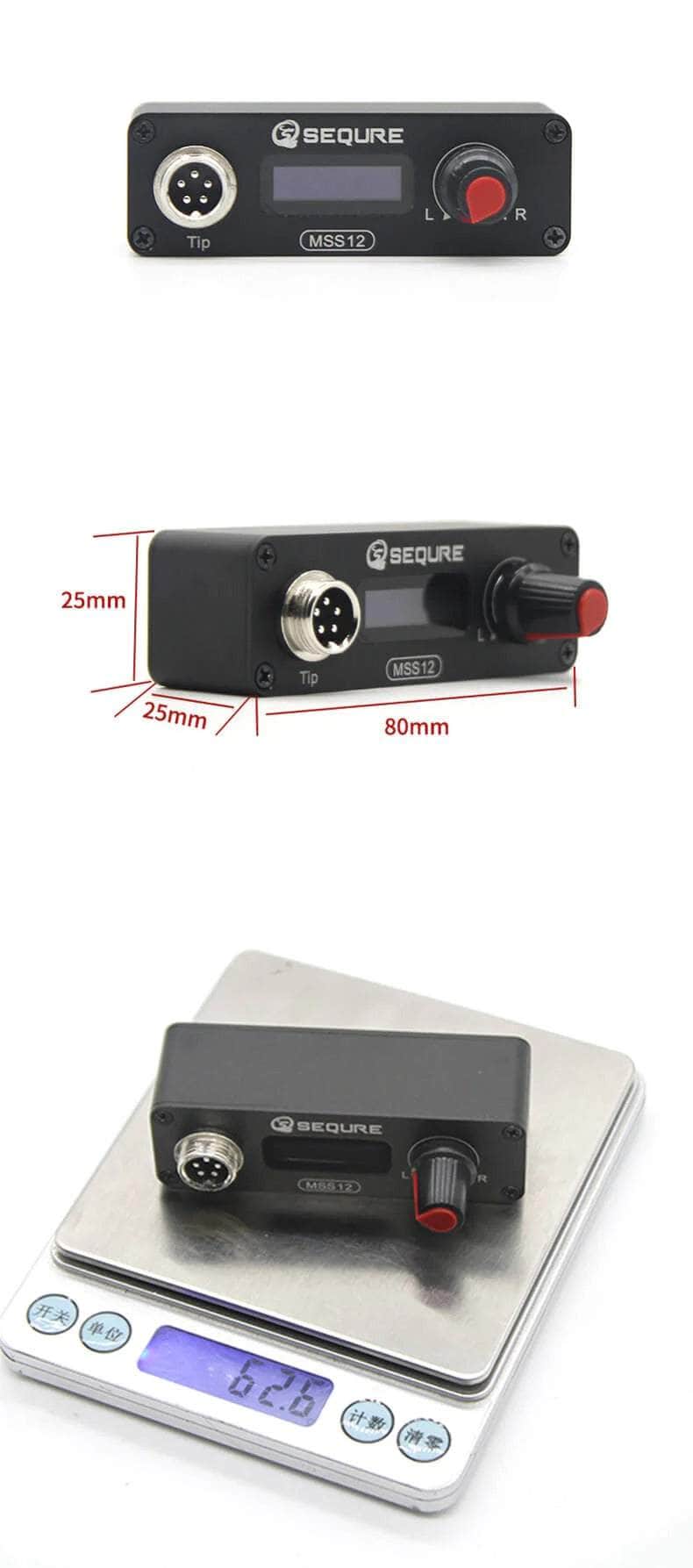 Sequre MSS12 Mini OLED Soldering Station w/ T12-BC2 Tip