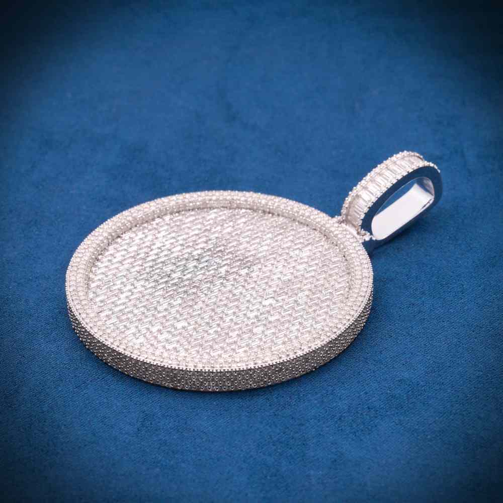 Baguette Face Circle Moissanite Pendant 14K Gold、mySite、hinf8tx79