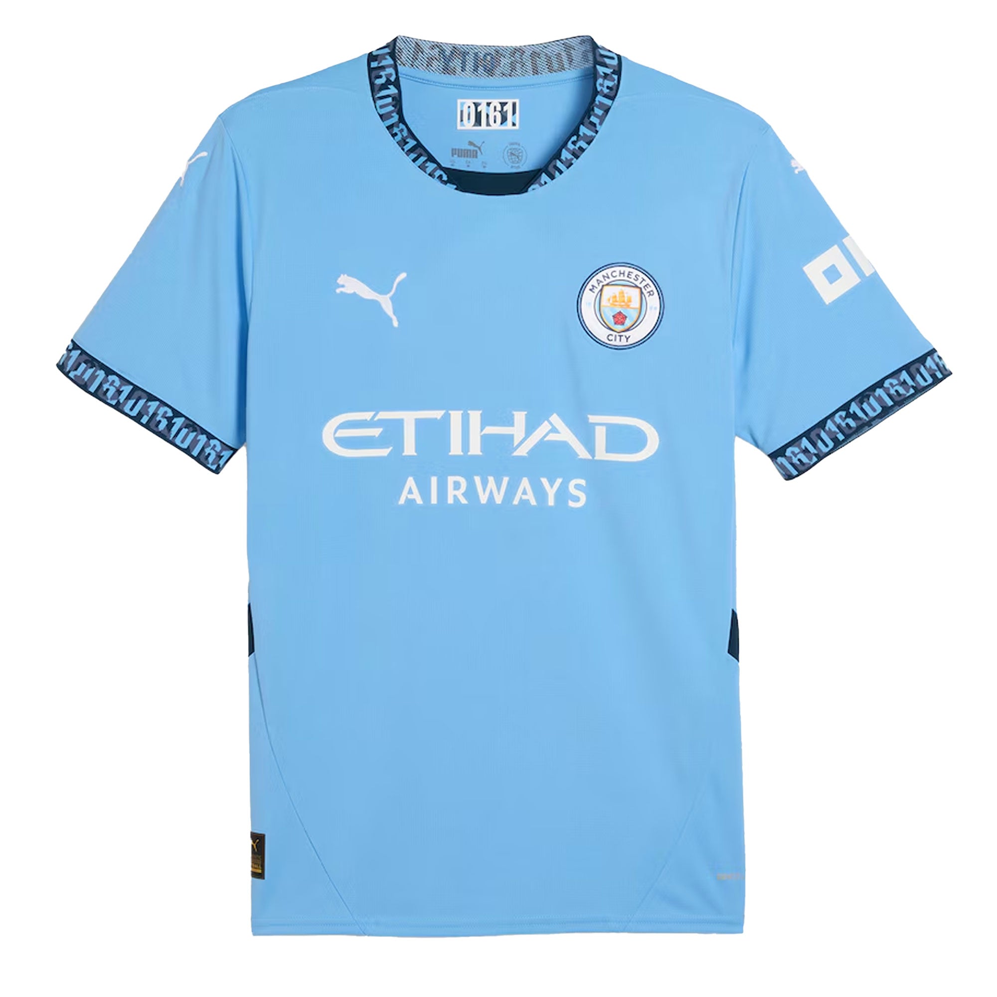 PUMA Men's Manchester City 2024/25 Home Jersey w/Haaland #9 Printing、mySite、noshort