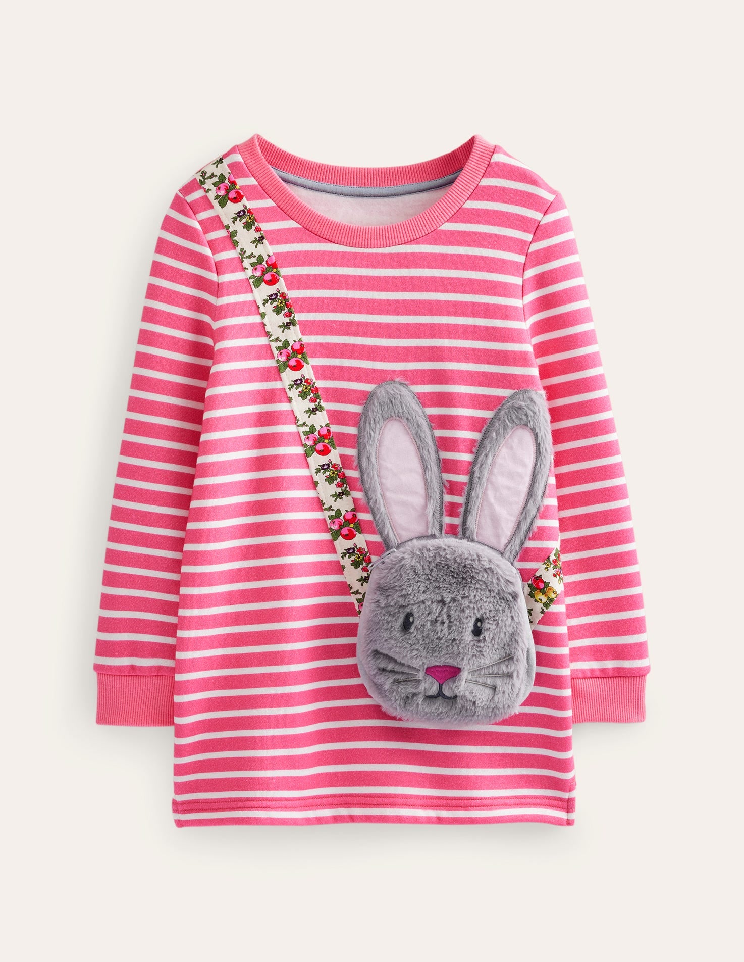  Appliqué Pocket Tunic-Cosmos Pink/Ivory Stripe、mySite、ashleygrahame