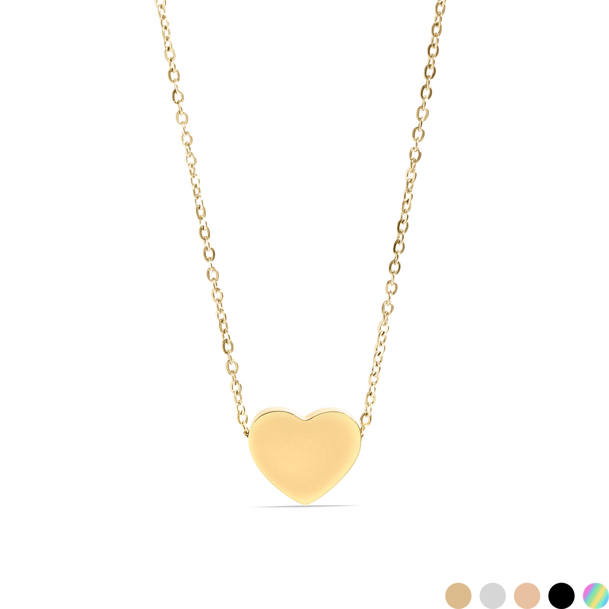 18K Gold PVD Stainless Steel Blank Heart Necklace / SBB0250、mySite、dreamappss