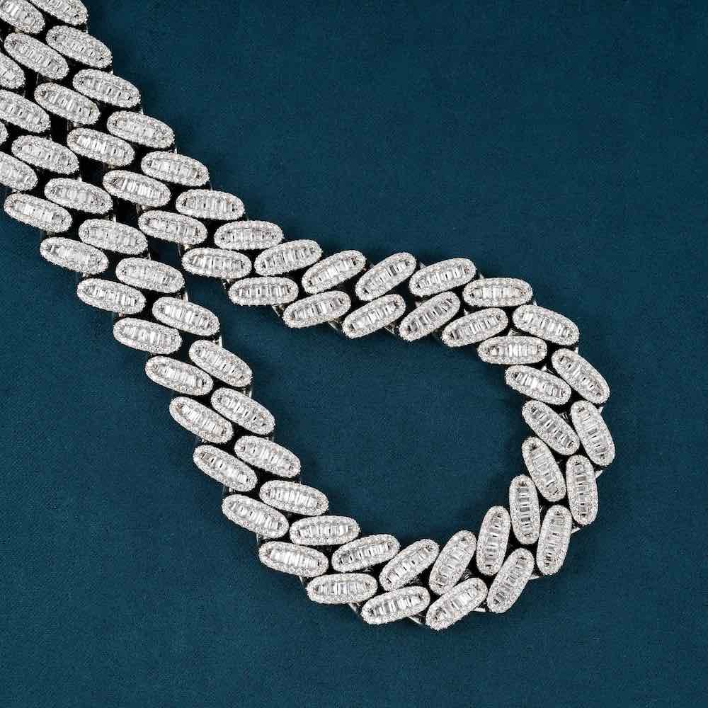 16MM Moissanite Baguette Miami Cuban Link Chain 14K Gold、mySite、hinf8tx79