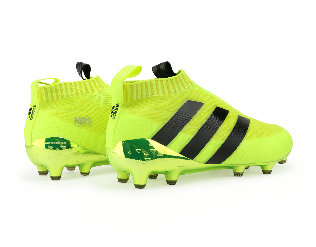 adidas Men's ACE 16+ PURECONTROL PrimeKnit FG Solar Yellow/Core Black/Silver Metallic、mySite、noshort