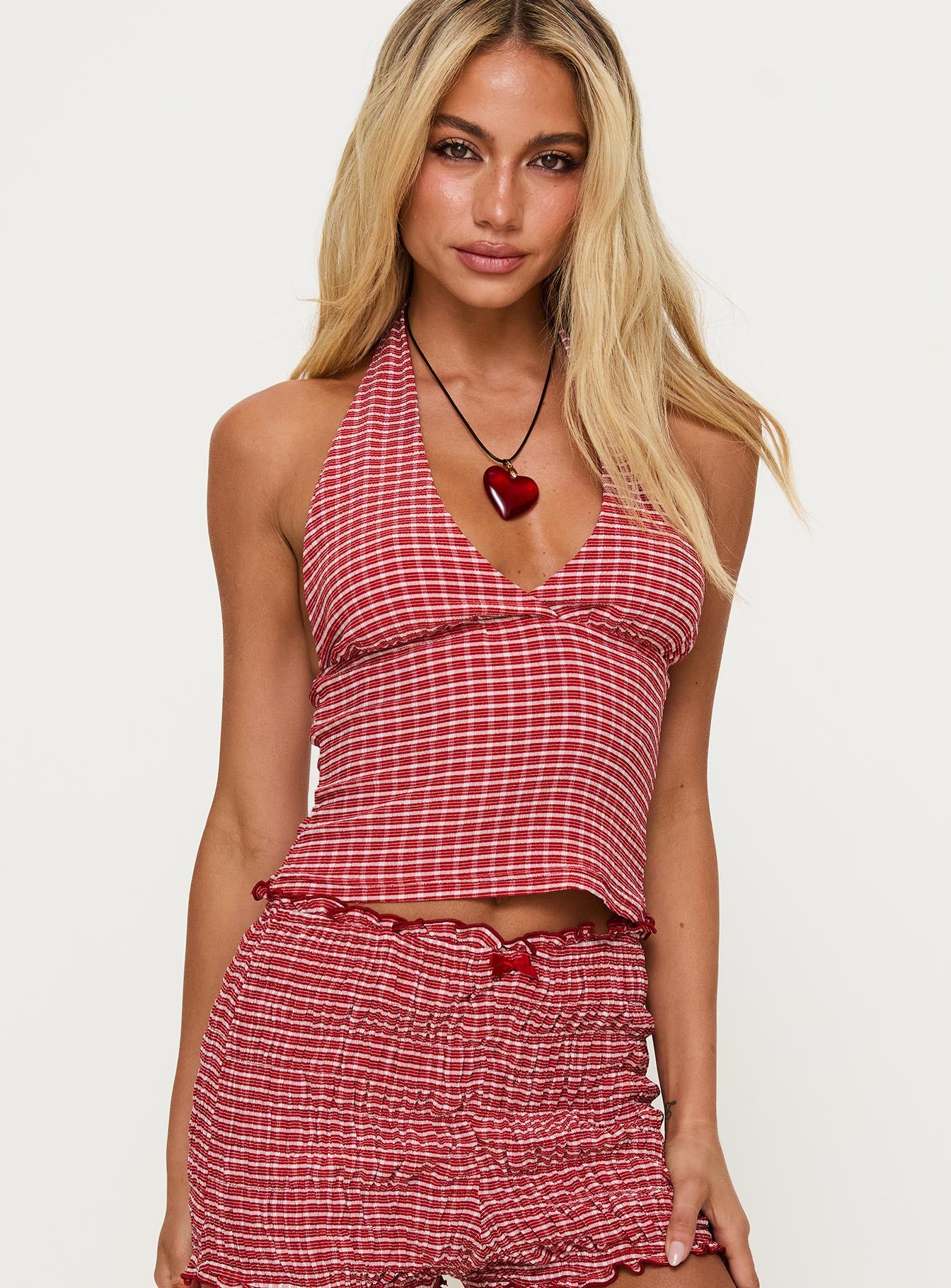 Whimsy Halter Top Red Gingham、mySite、solidvoid