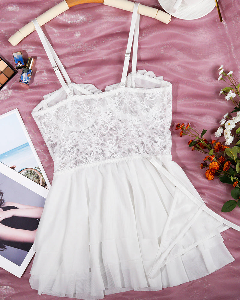 Lace Suspender Mesh Nightdress、mySite、bengalsvssteelers
