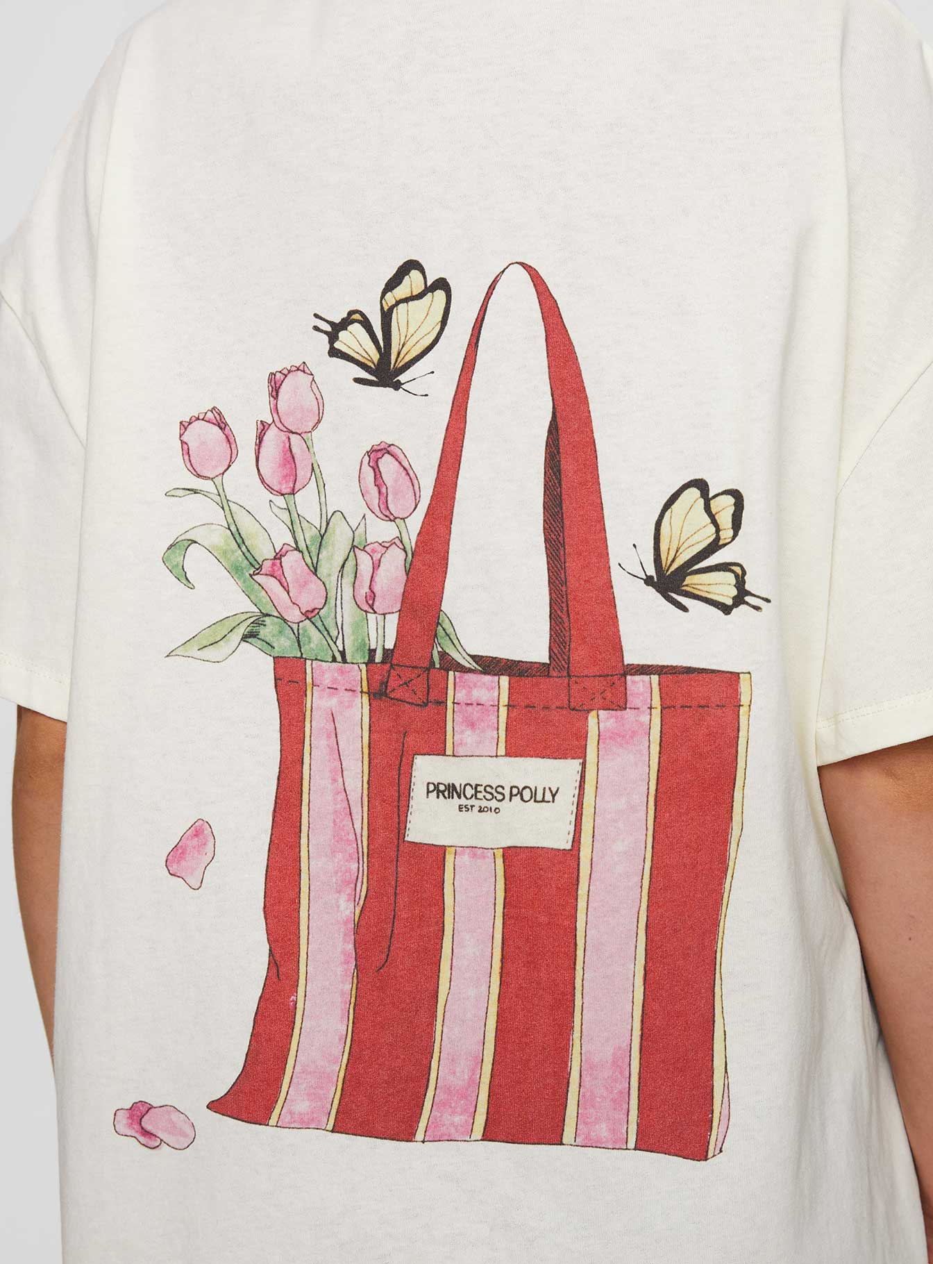 Princess Polly x Butterfly Foundation Charity Merch Oversized Tee Cream、mySite、solidvoid