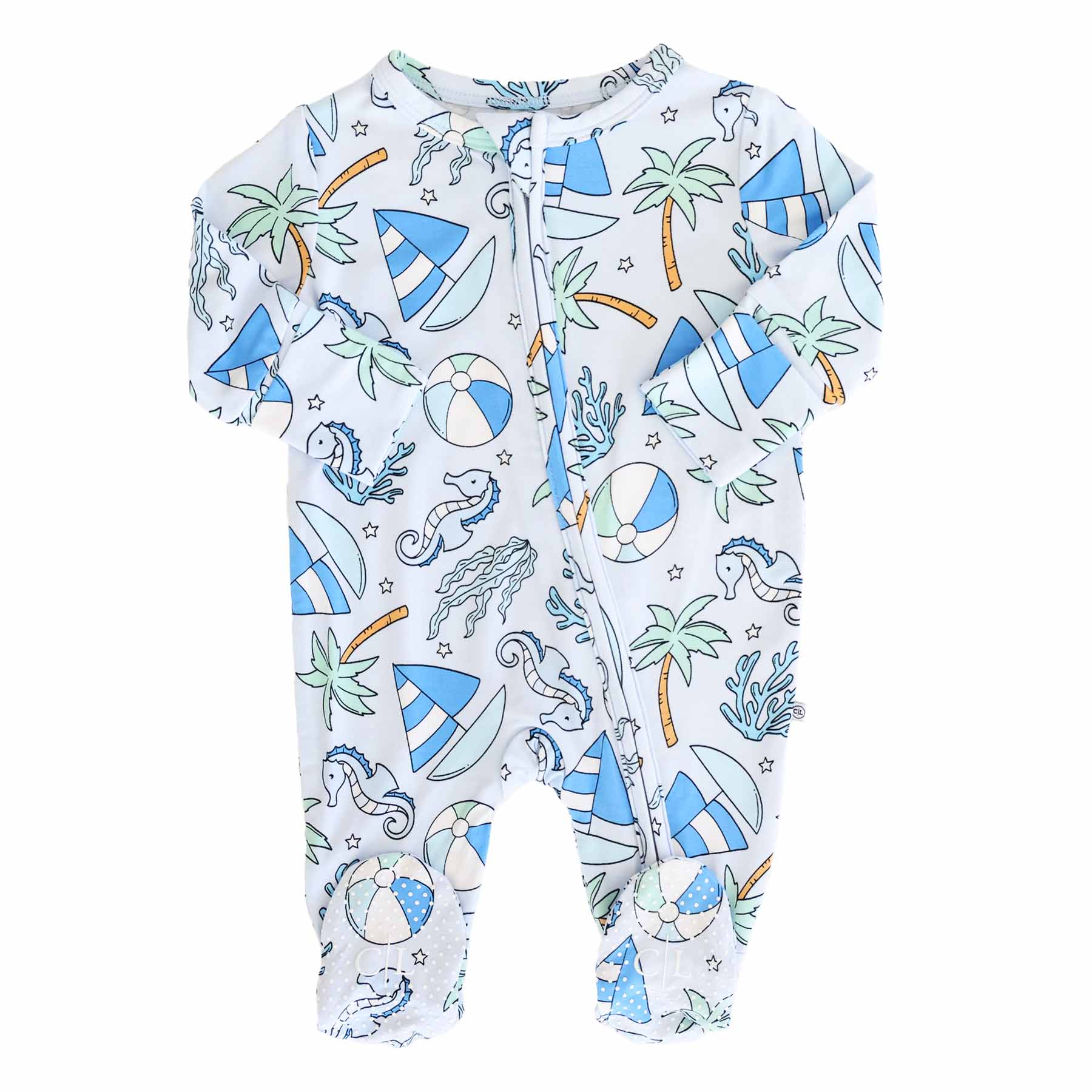 Tiny Tides Zipper Footie | Blue、mySite、layawaytickets