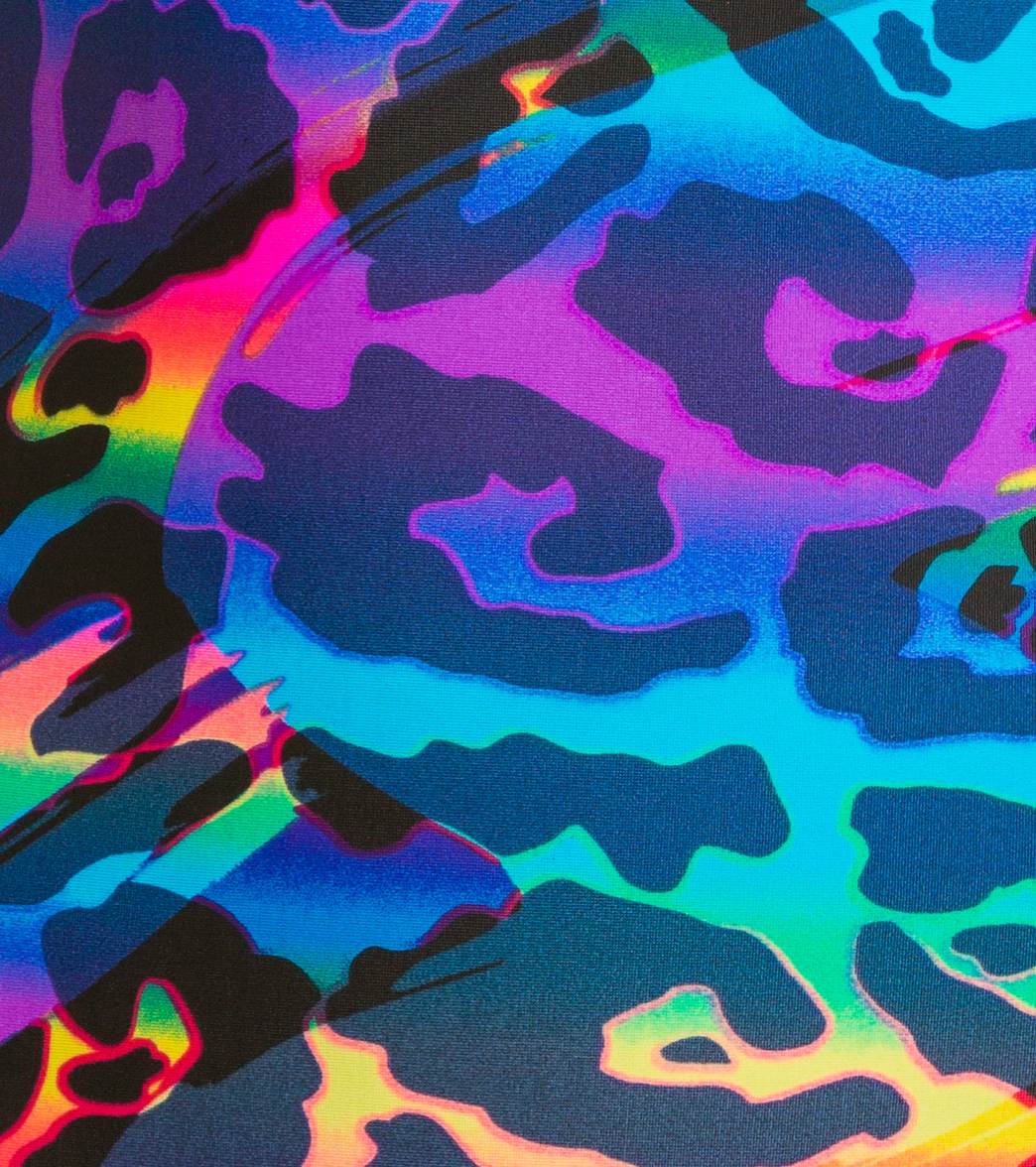 Illusions Camo Glow Pink/Blue Thin Strap One Piece Swimsuit、mySite、noshort