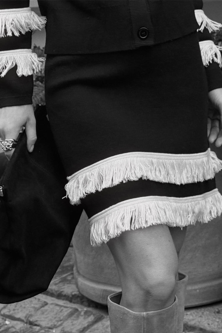 Black and Cream Fringe Jake Skirt、mySite、solidvoid