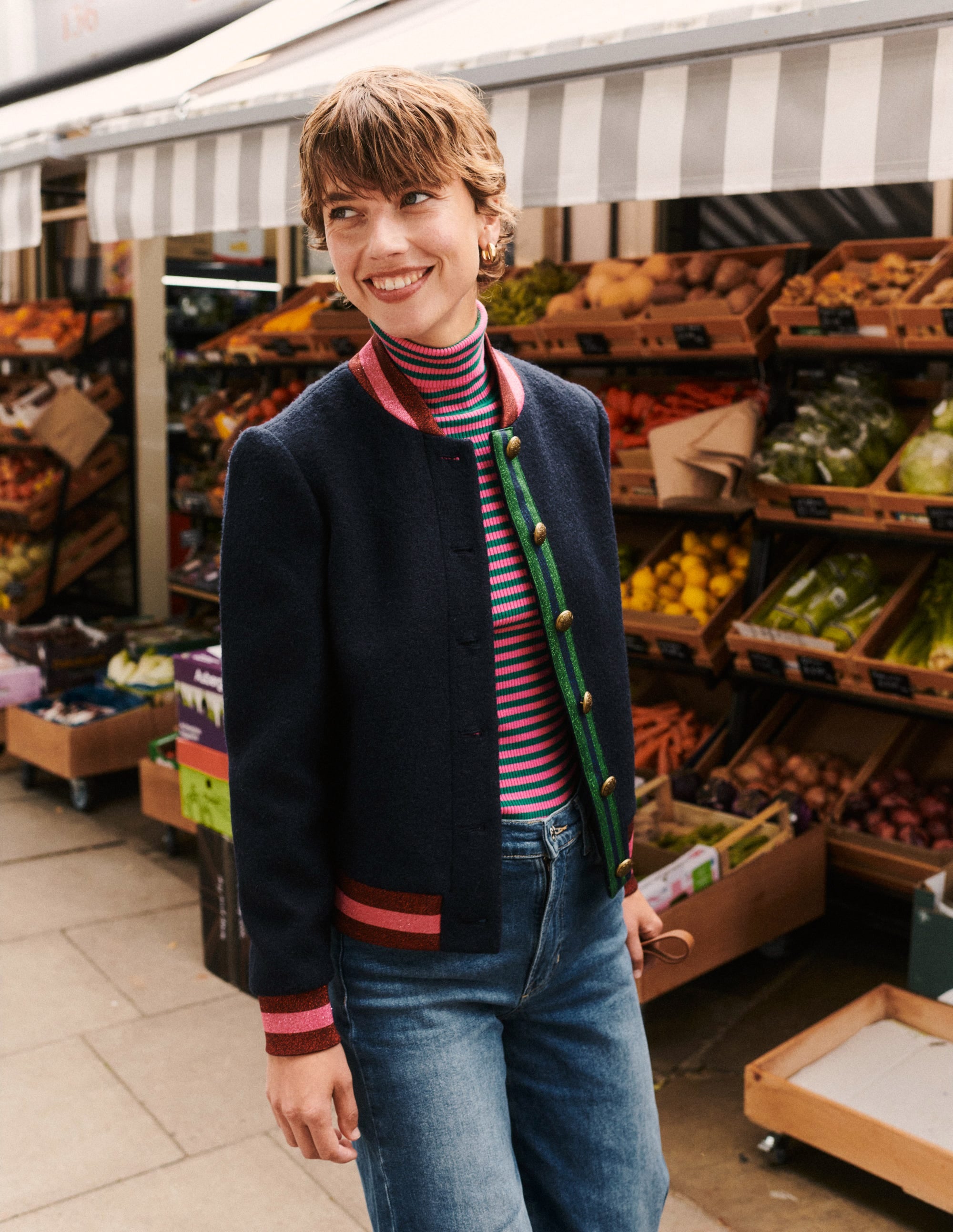  Boiled Wool Bomber-Navy、mySite、ashleygrahame