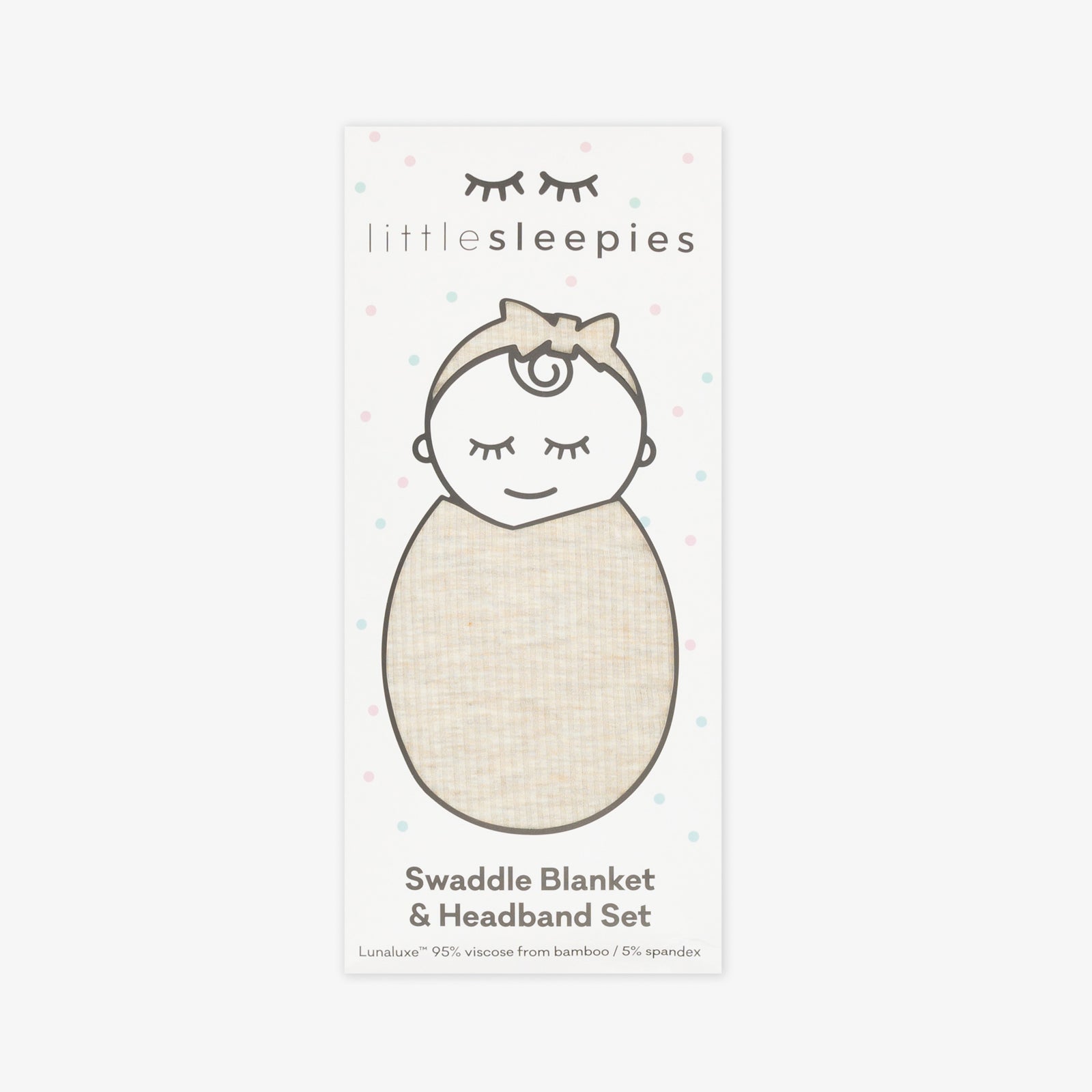  Heather Oatmeal Ribbed Swaddle & Luxe Bow Headband Set、mySite、layawaytickets
