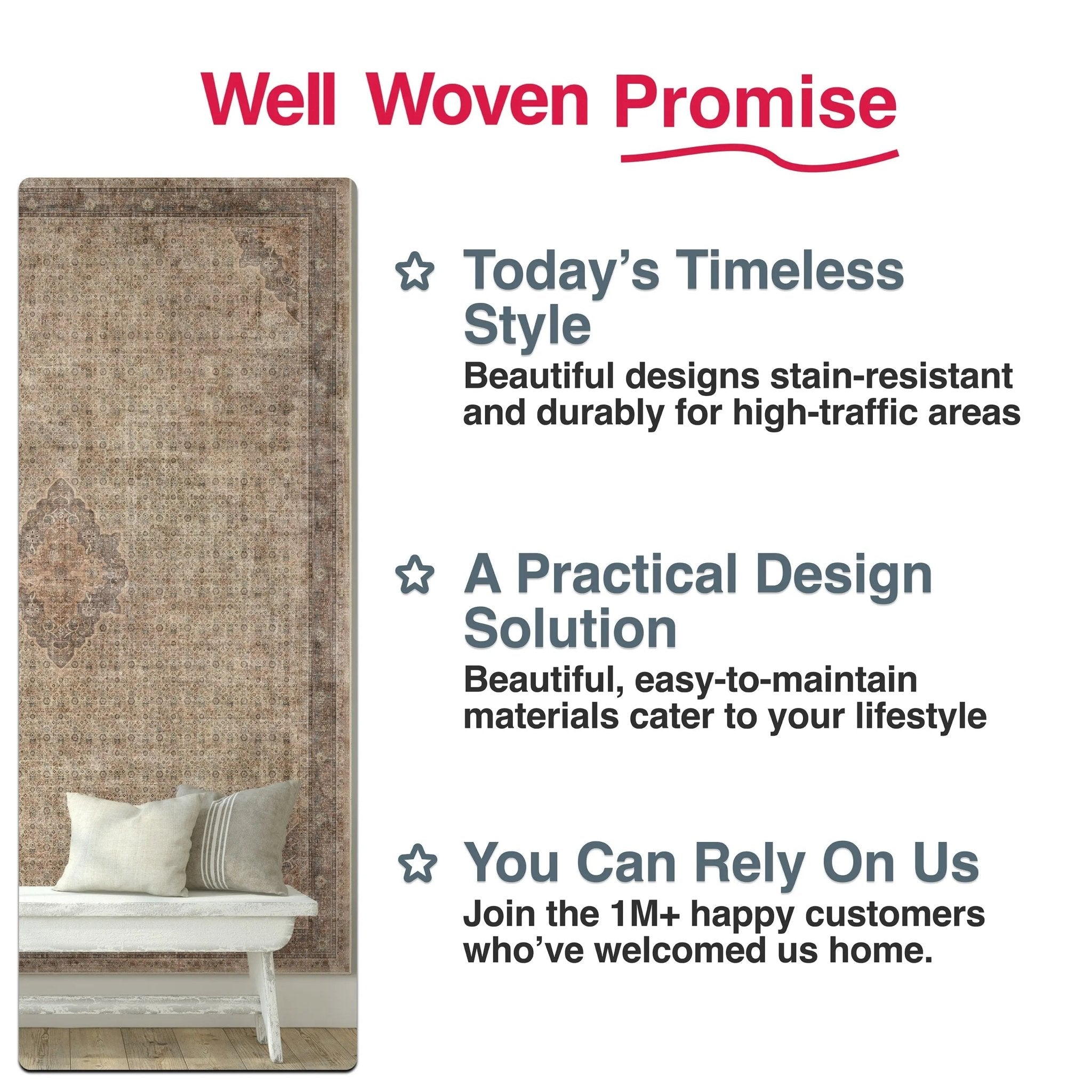 Asha 2-in-1 Lilith Vintage Oriental Kilim Rug + Rug Pad Included、mySite、gigharbornorthrealestate