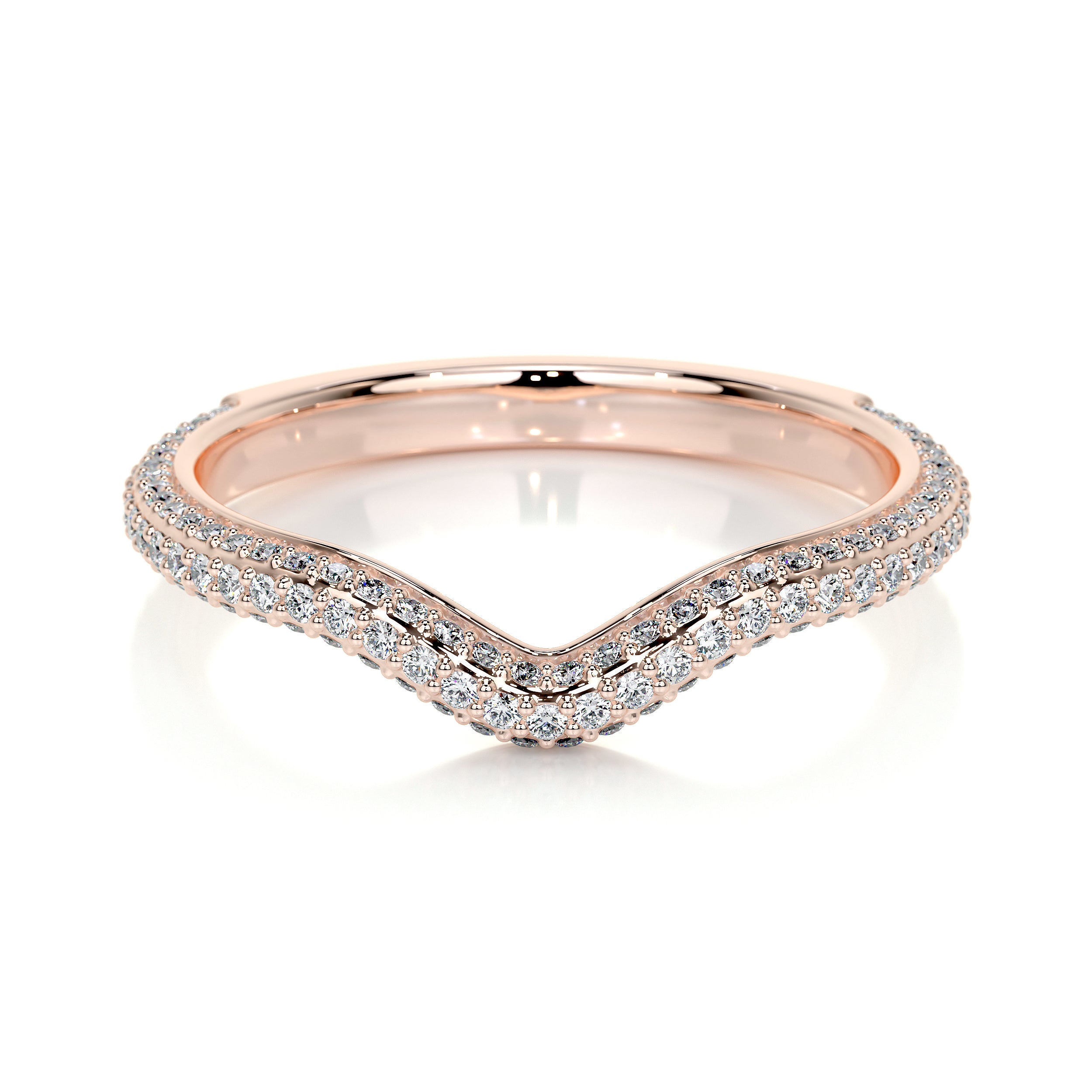 Anastasia Lab Grown Curved Wedding Ring (0.75 Carat) - 14K Rose Gold、mySite、hinf8tx79