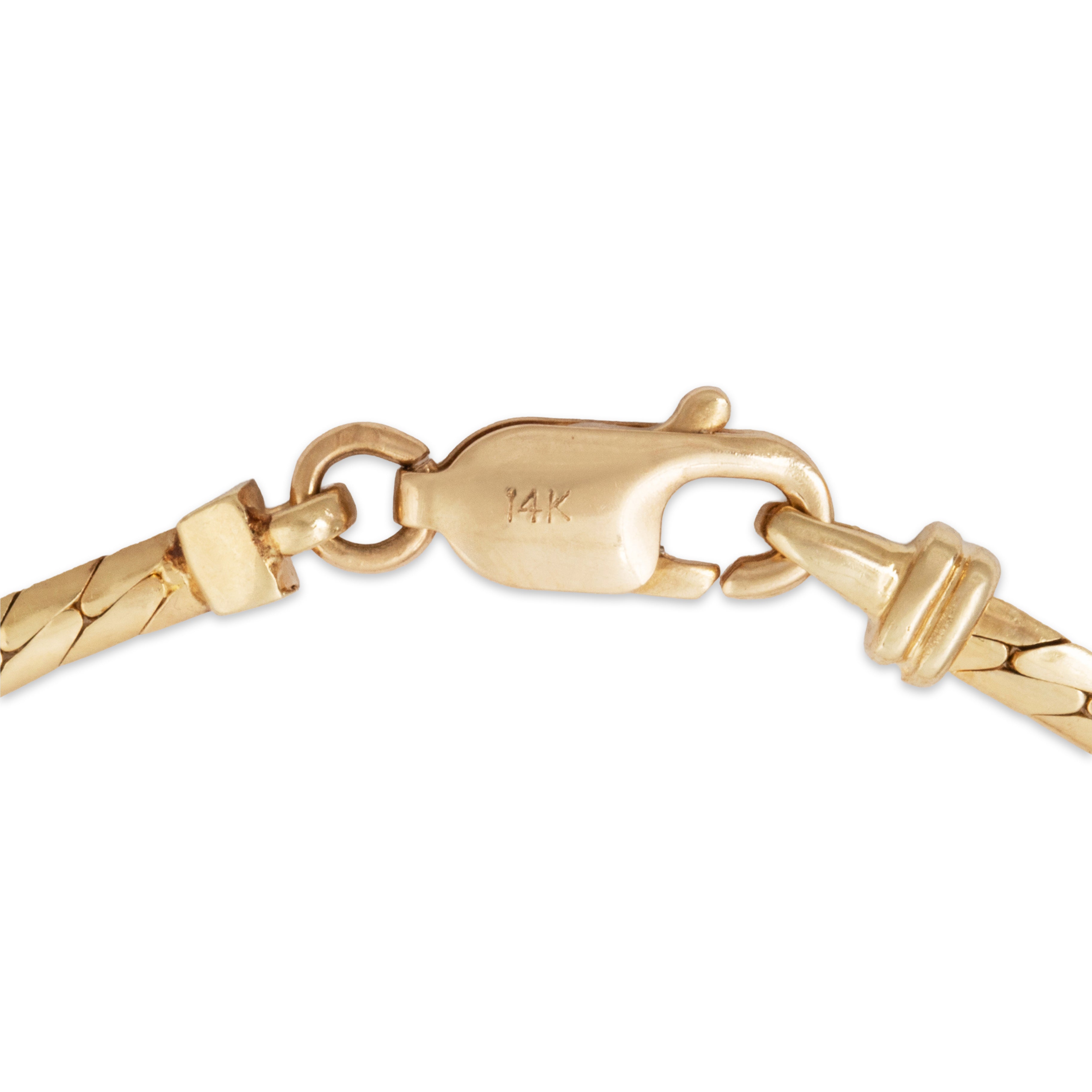 Vintage 14k Yellow Gold Emerald Herringbone Link Station Bracelet 6.75、mySite、hinf8tx79