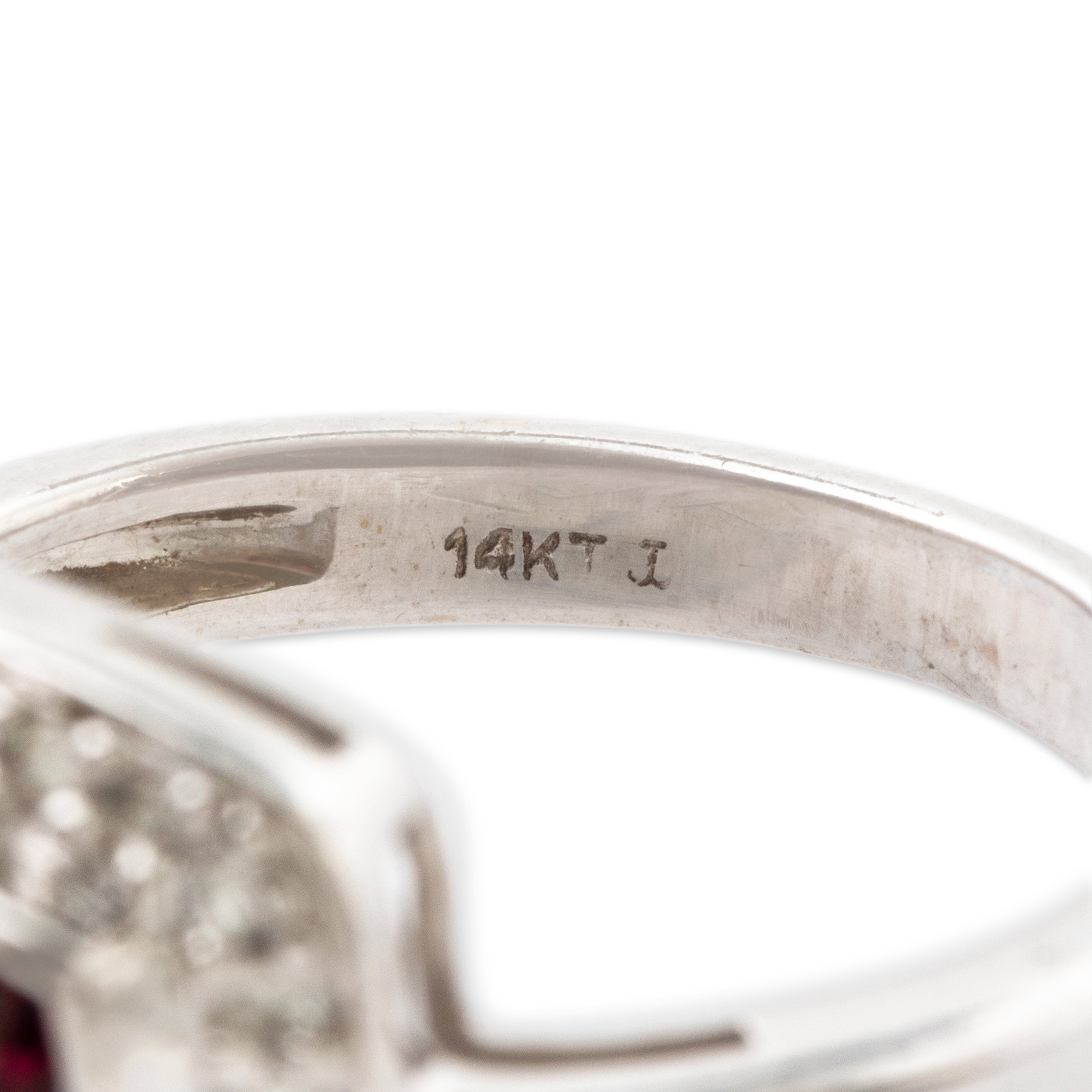 Vintage 14k White Gold 1.6ct Rhodolite Garnet Diamond Square Halo Ring 5.25、mySite、hinf8tx79