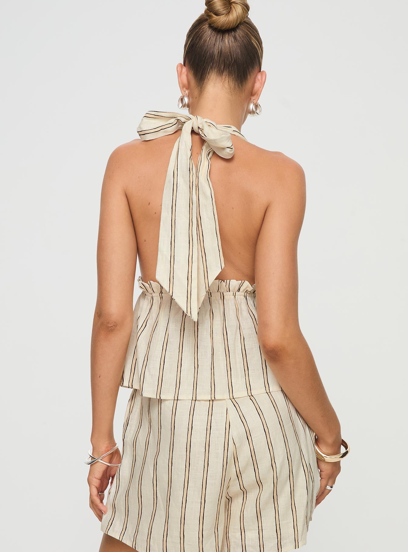 Ease Linen Blend Set Cream / Black、mySite、solidvoid