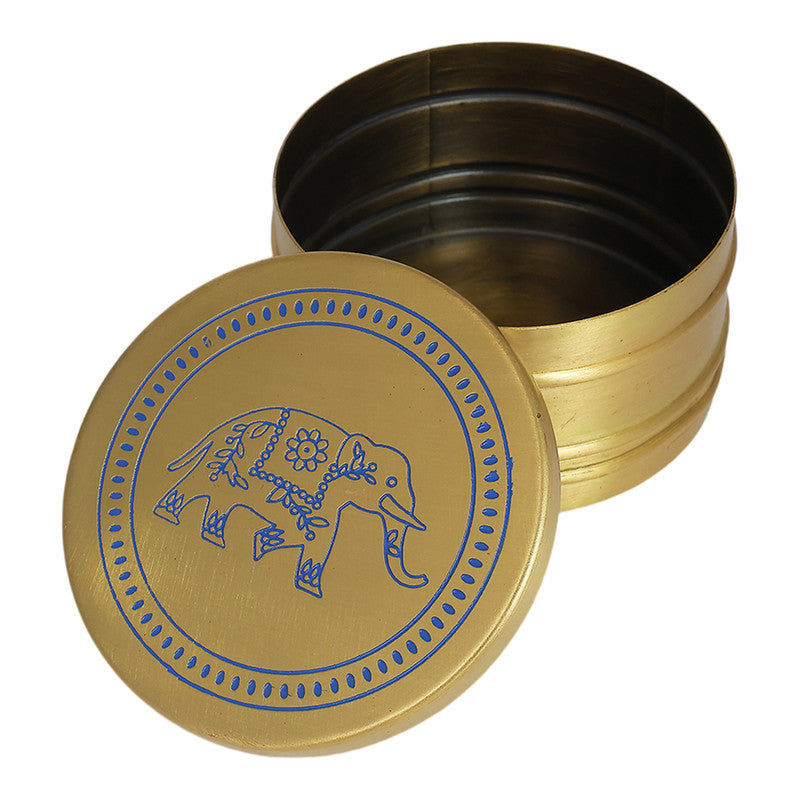 Brass Kunjar Trinket Box | Blue & Gold、mySite、camillekostekn