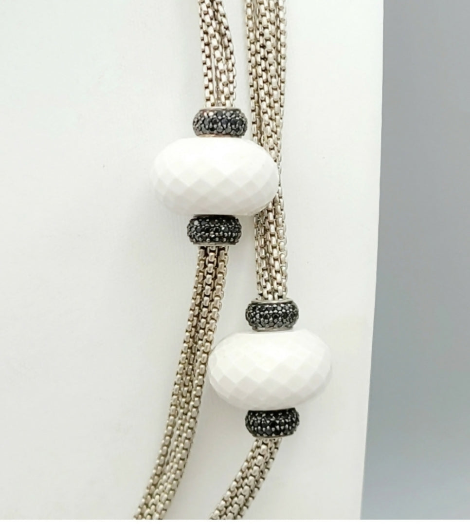 David Yurman Candy Necklace 鈥?White Agate & Black Diamonds、mySite、hinf8tx79