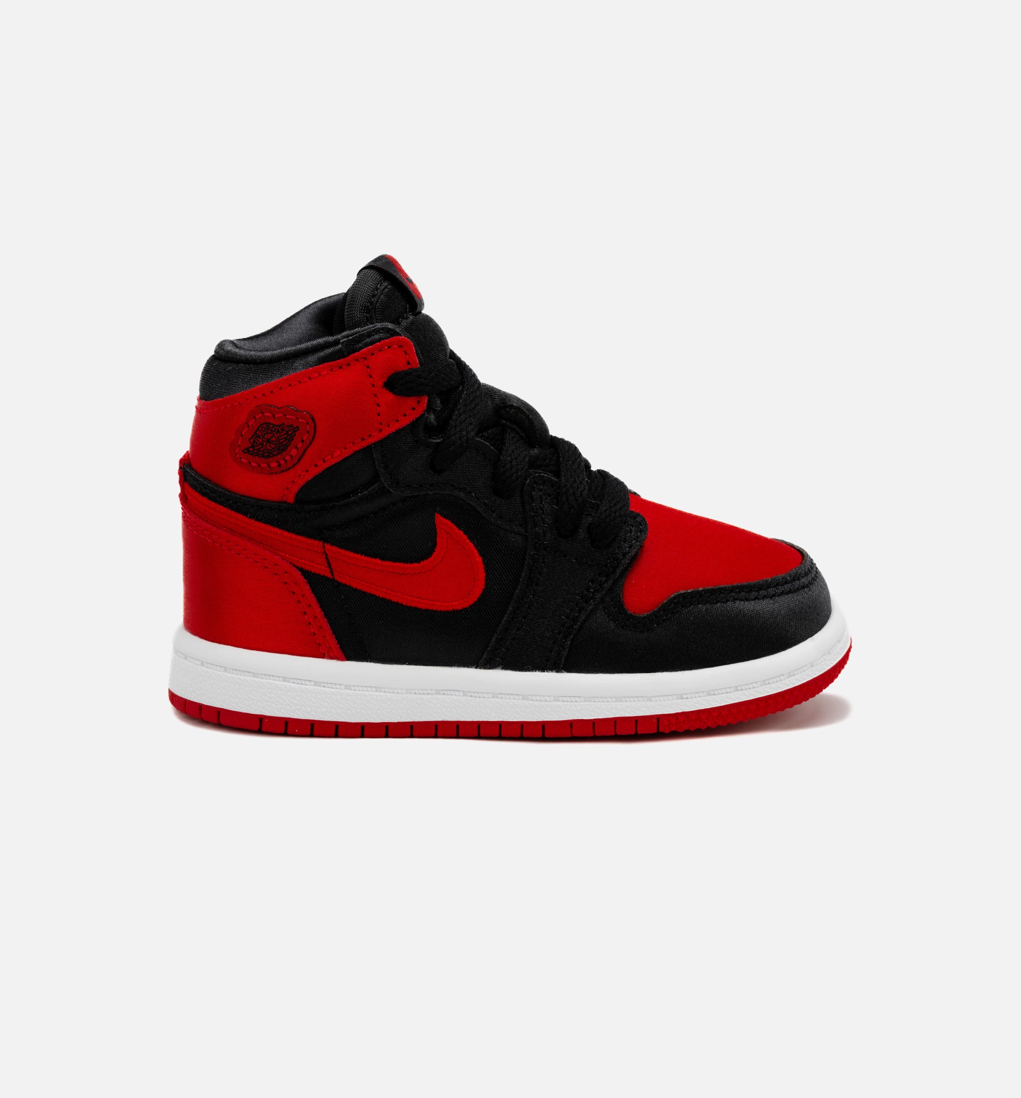 Air Jordan 1 Retro Hi OG Satin Bred Infant Toddler Lifestyle Shoe - Black/Red Free Shipping、mySite、dreamappss