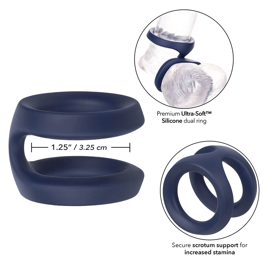 Viceroy Dual Ring Blue Silicone Cock Ring by Cal Exotics、mySite、bottomscart