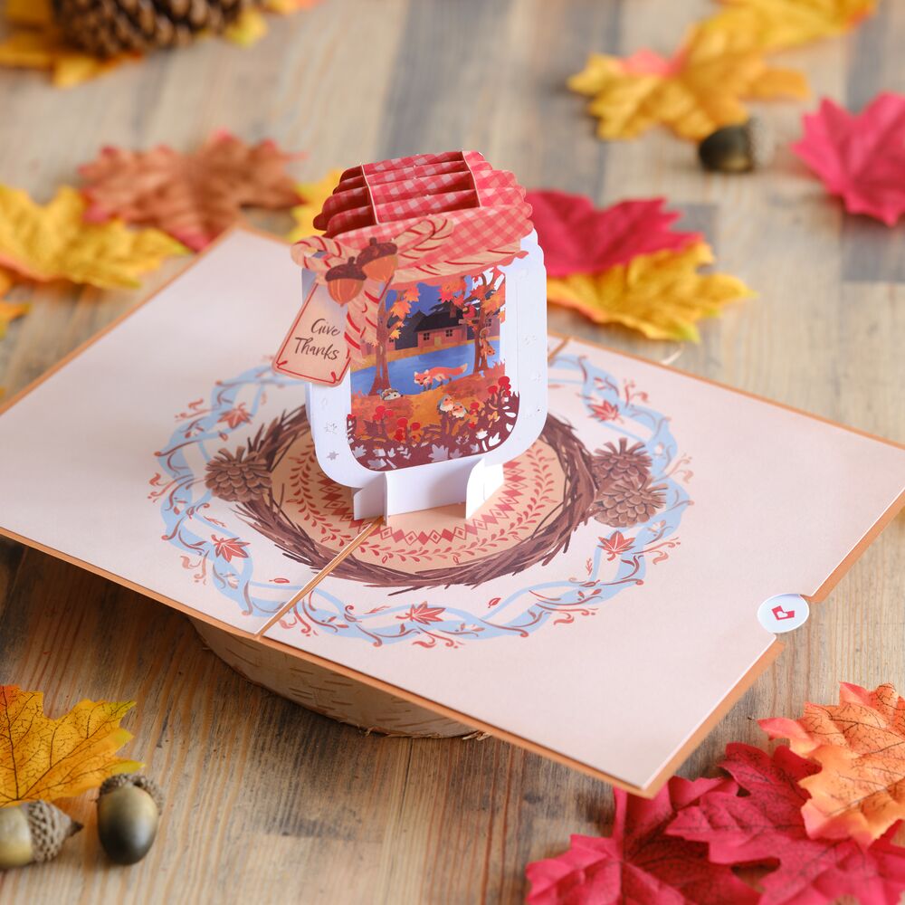 Give Thanks Fall Jar Pop-Up Card、mySite、solidvoid