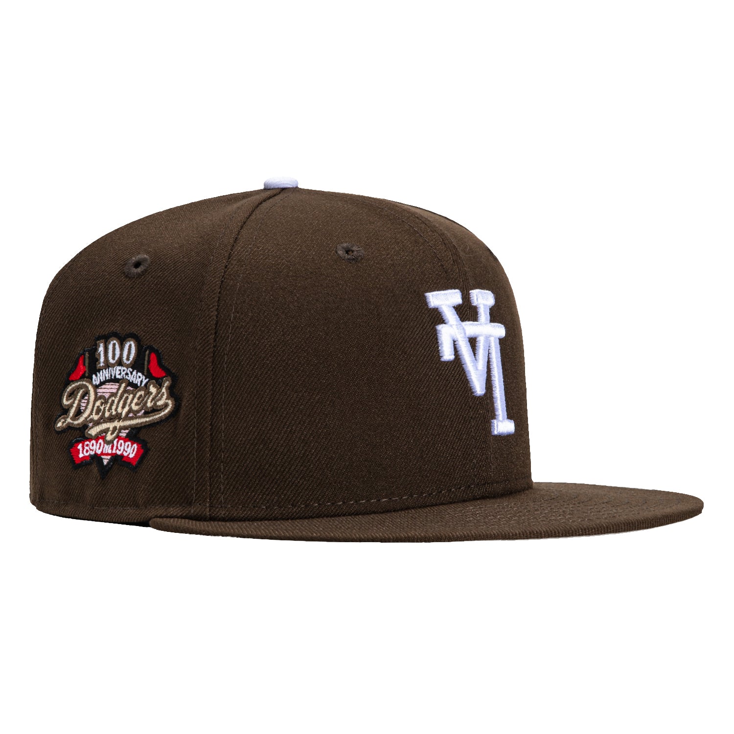 New Era 59Fifty Los Angeles Dodgers 100th Anniversary Patch Upside Down Hat - Brown、mySite、vikingsvslions