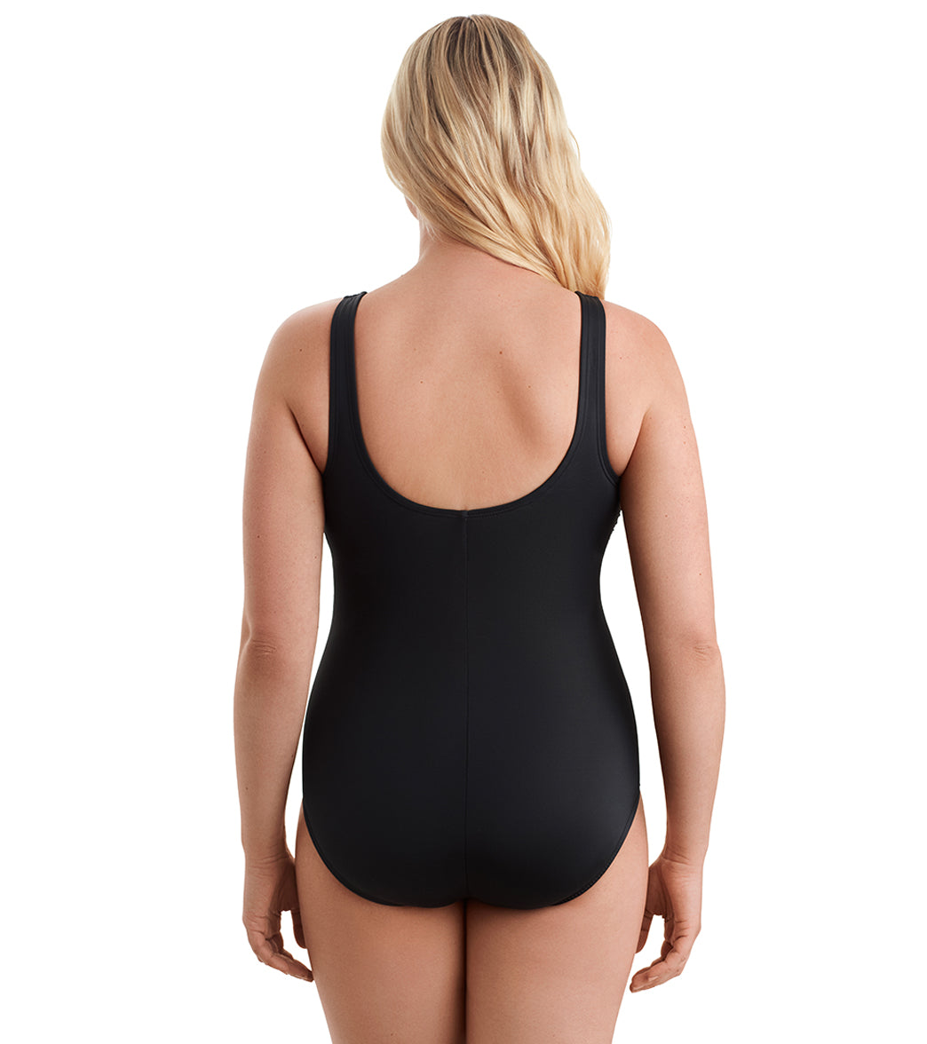 Shape Solver SPORT Women's Linked Up Highneck Tank One Piece Swimsuit、mySite、noshort