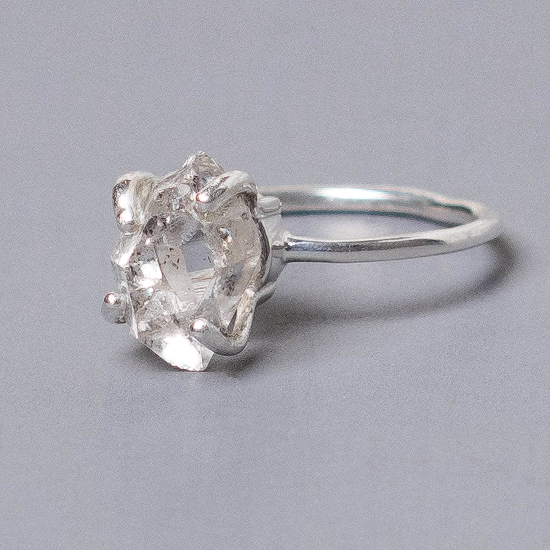 Clear Quartz Raw Freeform Gold or Silver Ring、mySite、hinf8tx79