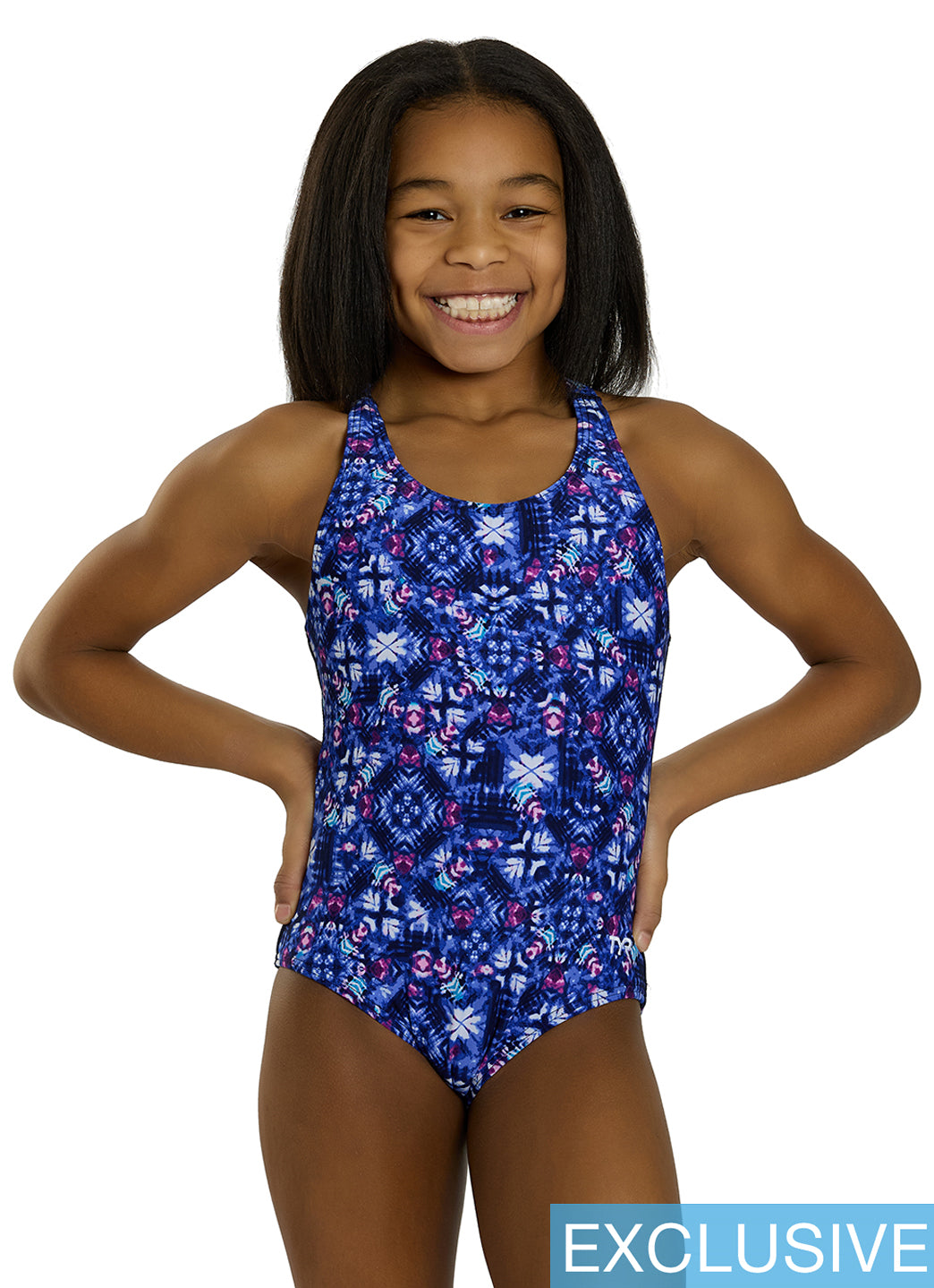 TYR Girls' Santa Cruise Durafast Elite Ella Maxfit One Piece Swimsuit (Little Kid, Big Kid)、mySite、noshort