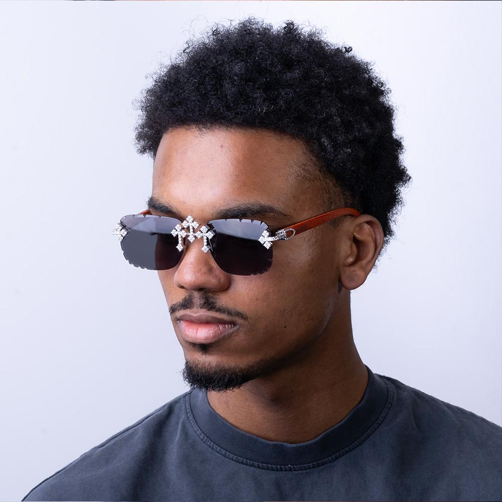 Moissanite Fleuree Cross Sunglasses 14K Gold、mySite、hinf8tx79