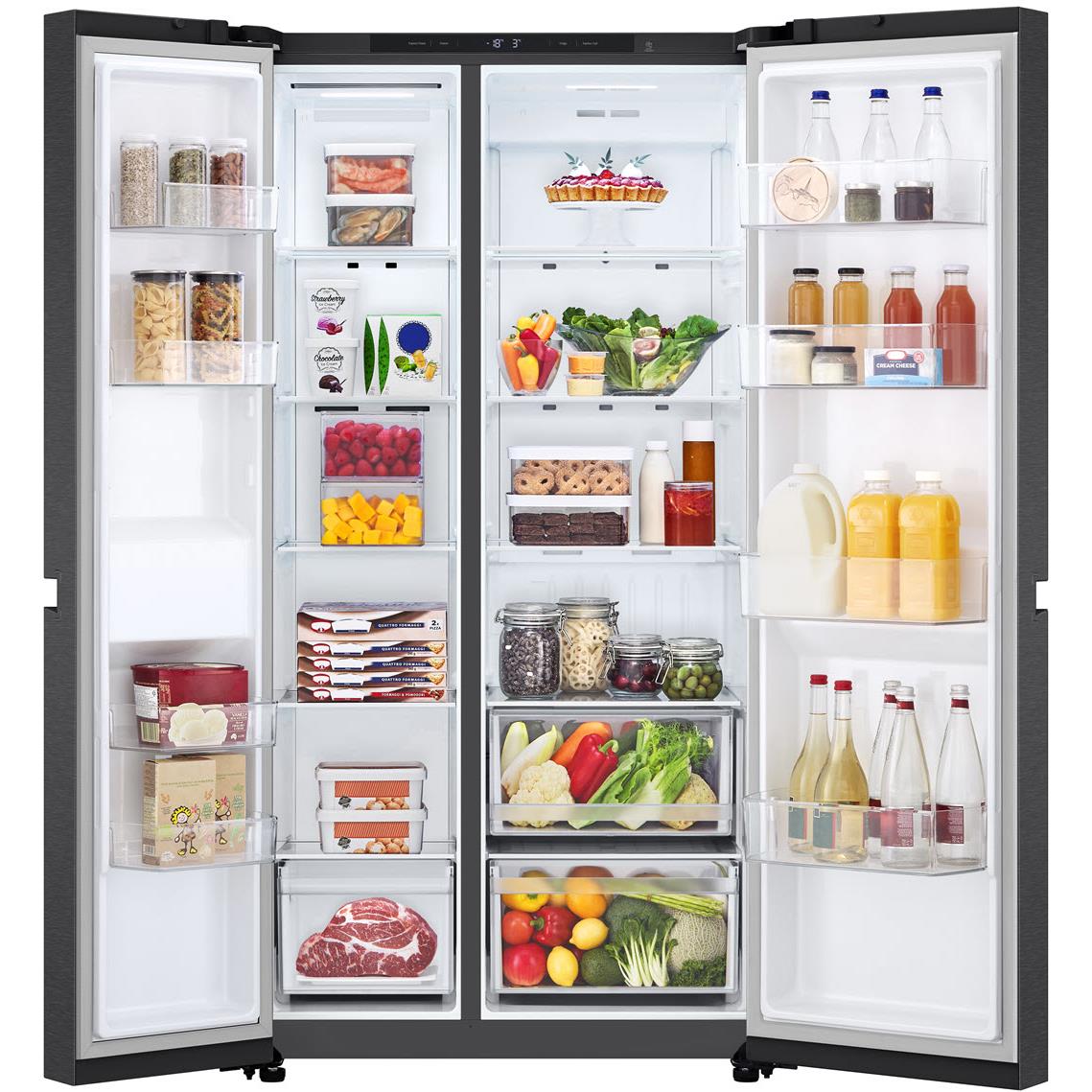 LG - GS-B599MBL 664L Flat Door Side by Side Fridge in (Matte Black)、mySite、camillekostekn