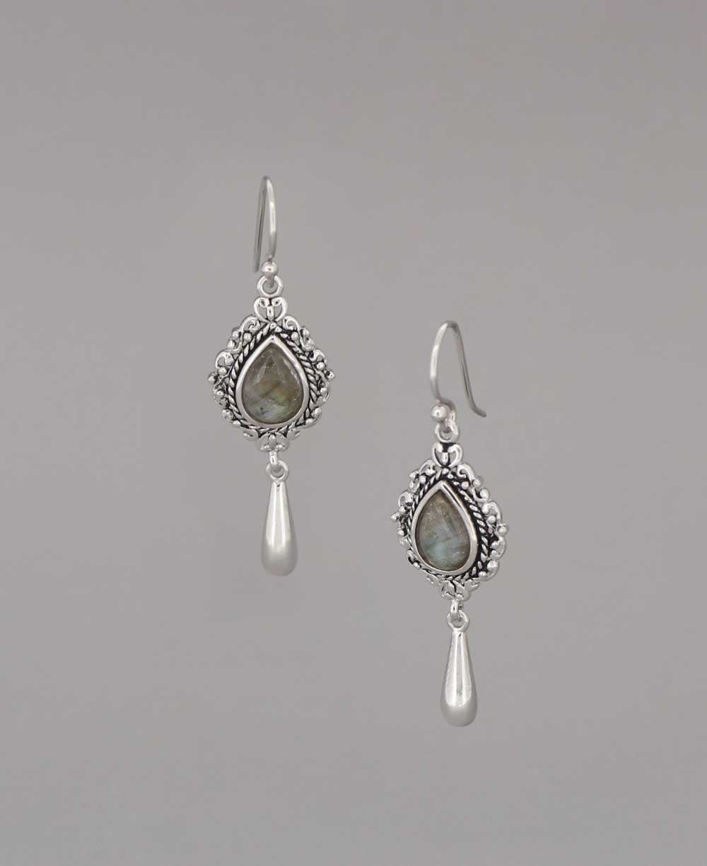 Labradorite Sterling Silver Drop Earrings、mySite、topwebapps