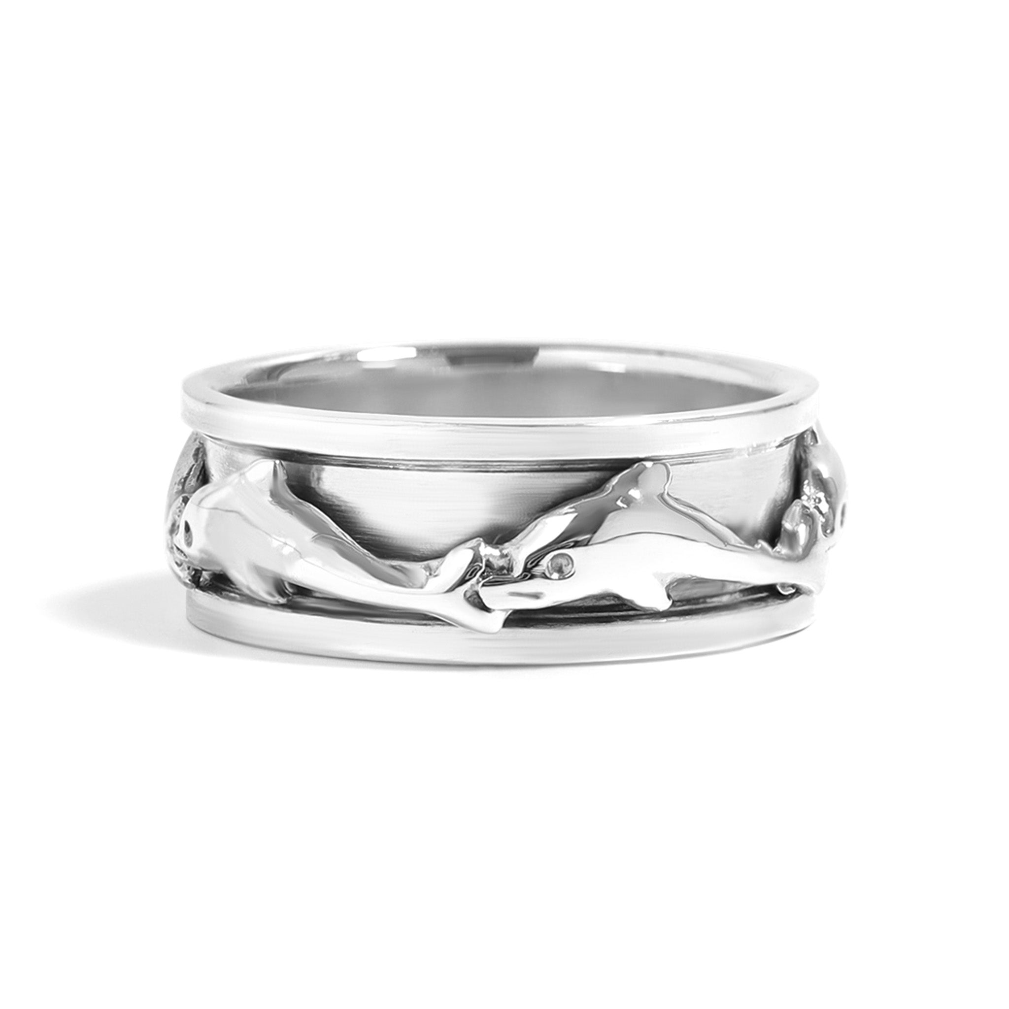 Sterling Silver Dolphin Spinner Ring / SSR0057、mySite、dreamappss